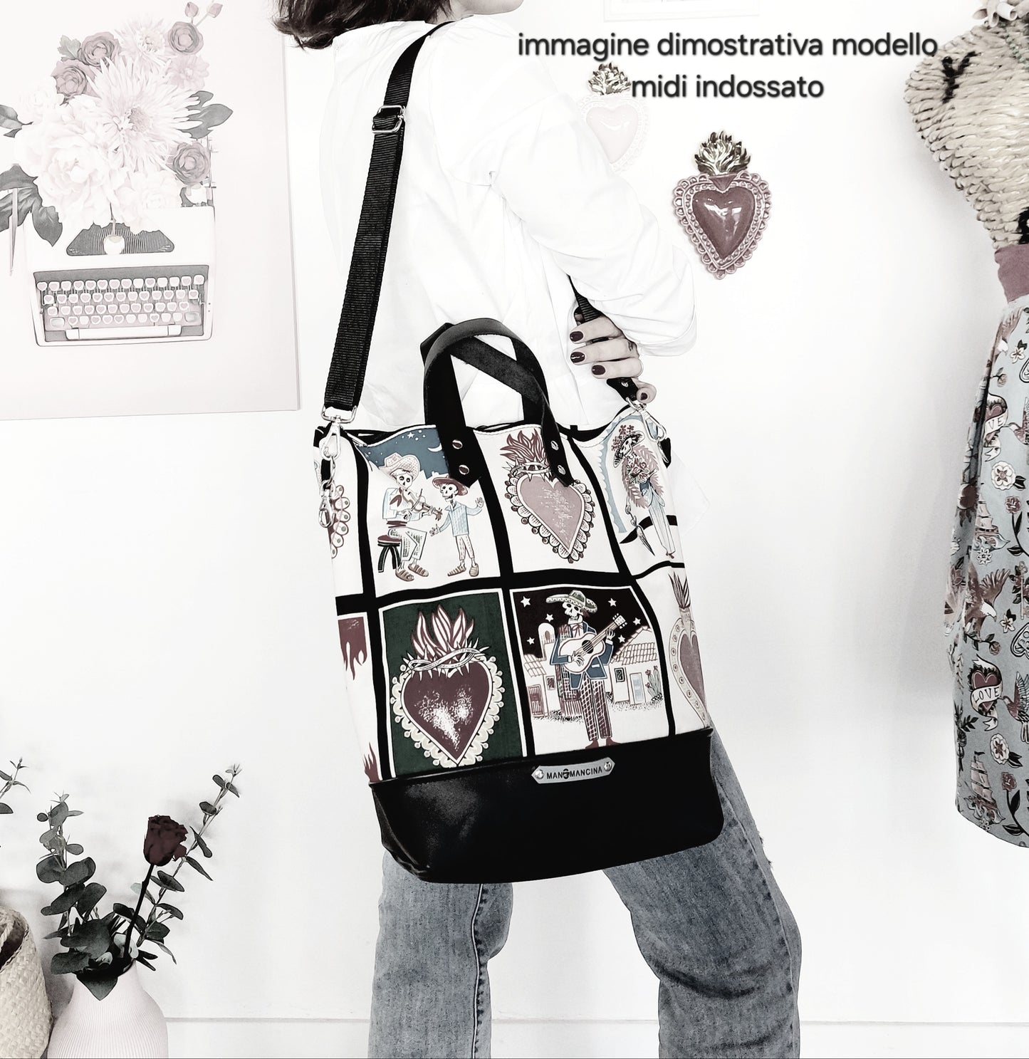 BORSA ZAINO 3 IN 1 VIOLA / fiori gialli
