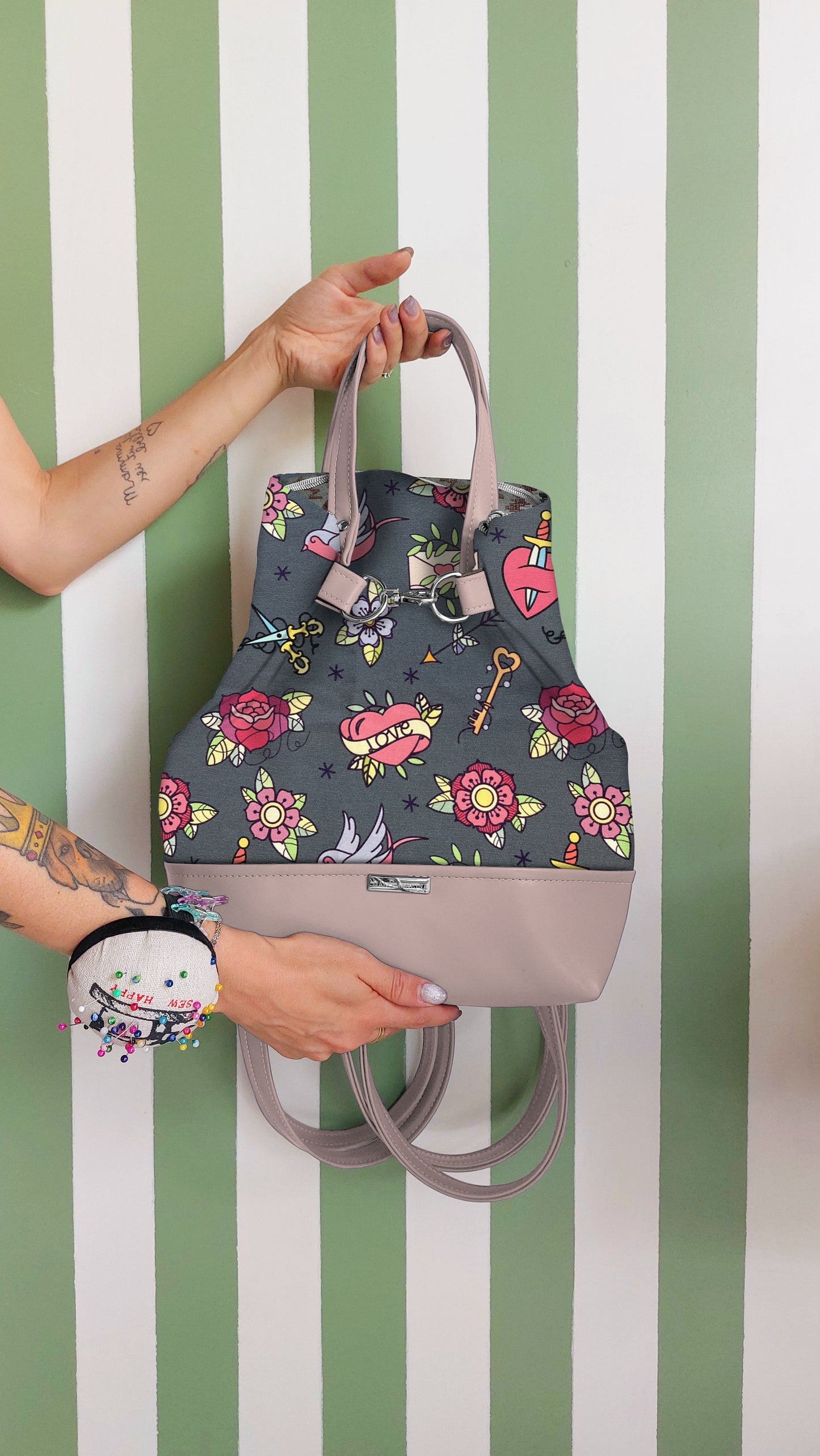 BORSA ZAINO 3 IN 1 rosa antico / love pink