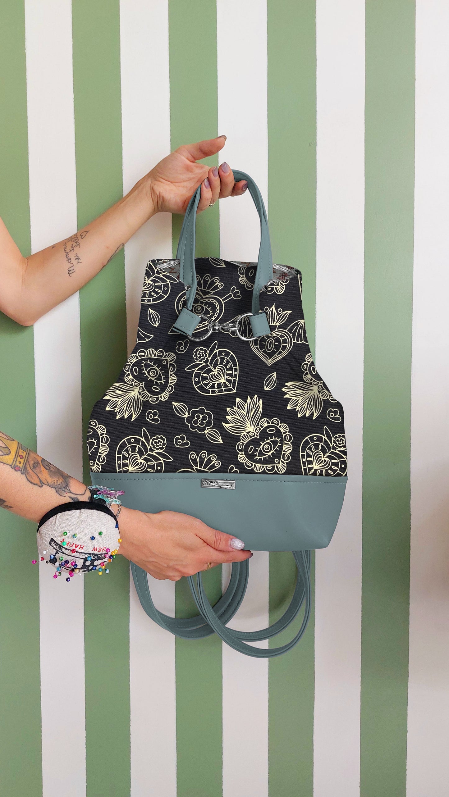BORSA ZAINO 3 IN 1 verde pastello / ex voto new