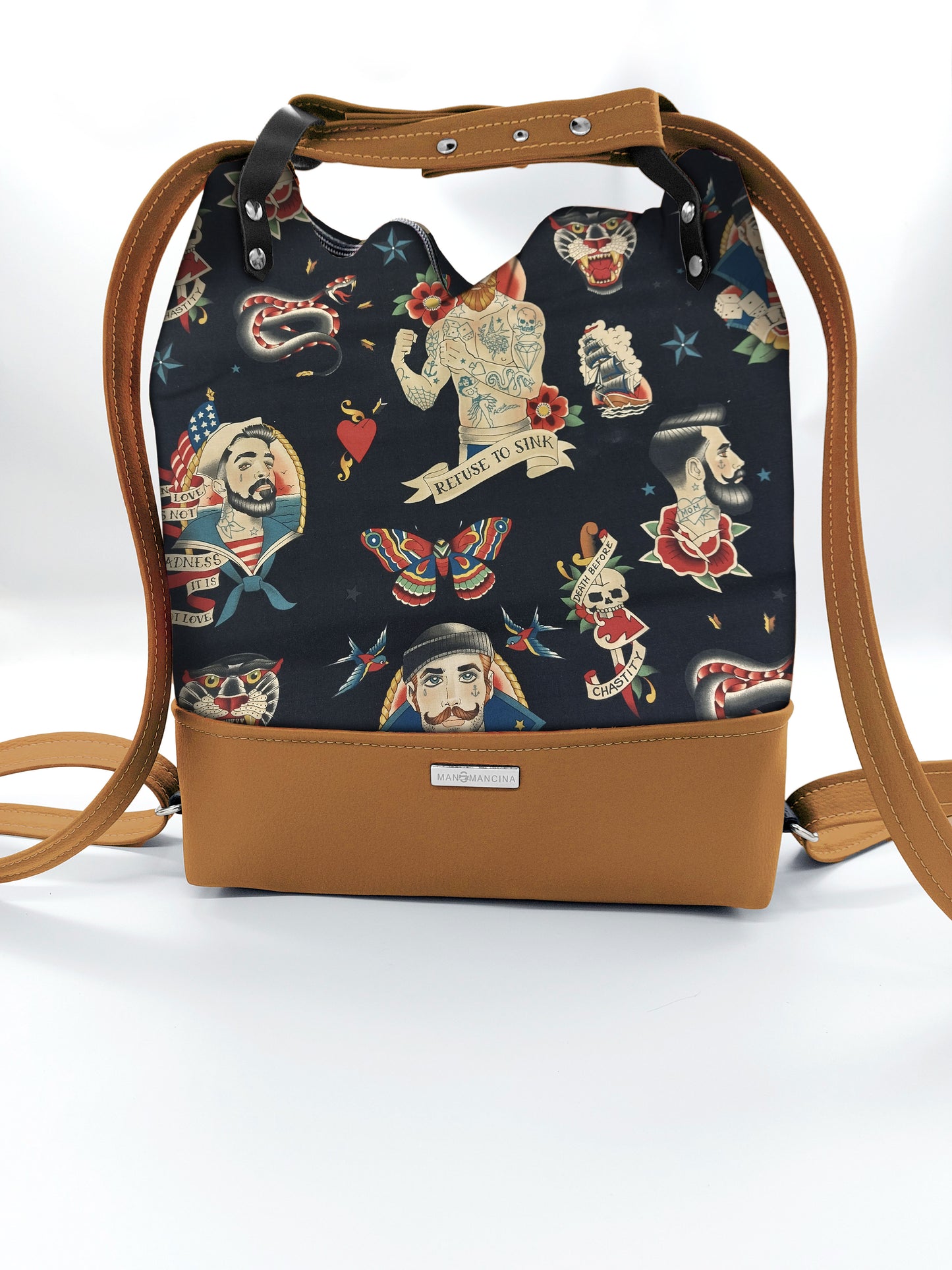 BORSA/ZAINO "BETTA" 2 IN 1 - CUOIO / sailor