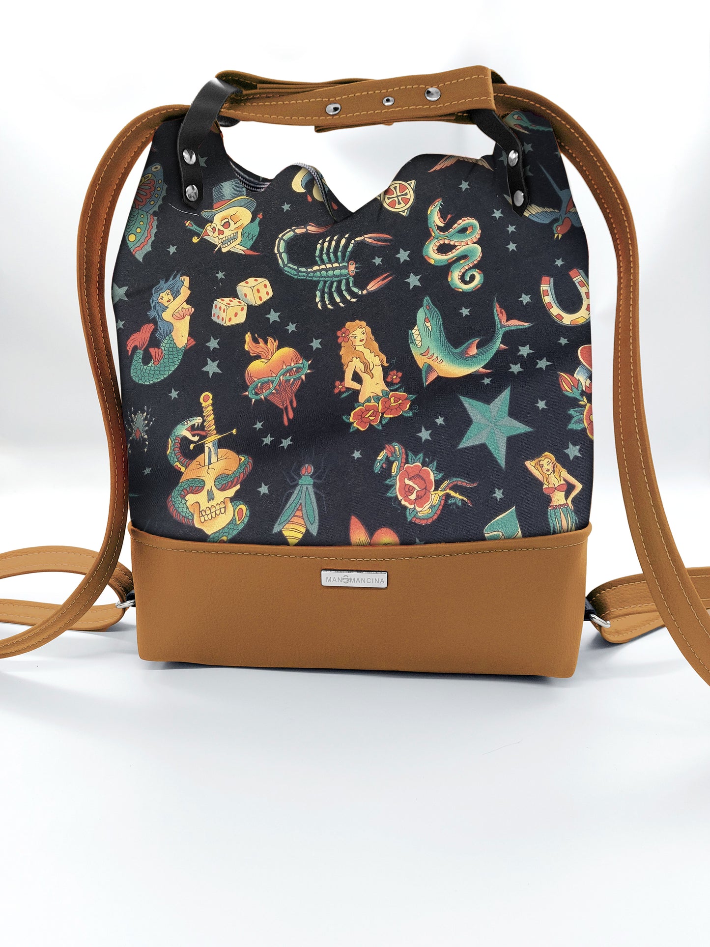 BORSA/ZAINO "BETTA" 2 IN 1 - CUOIO / tatto one