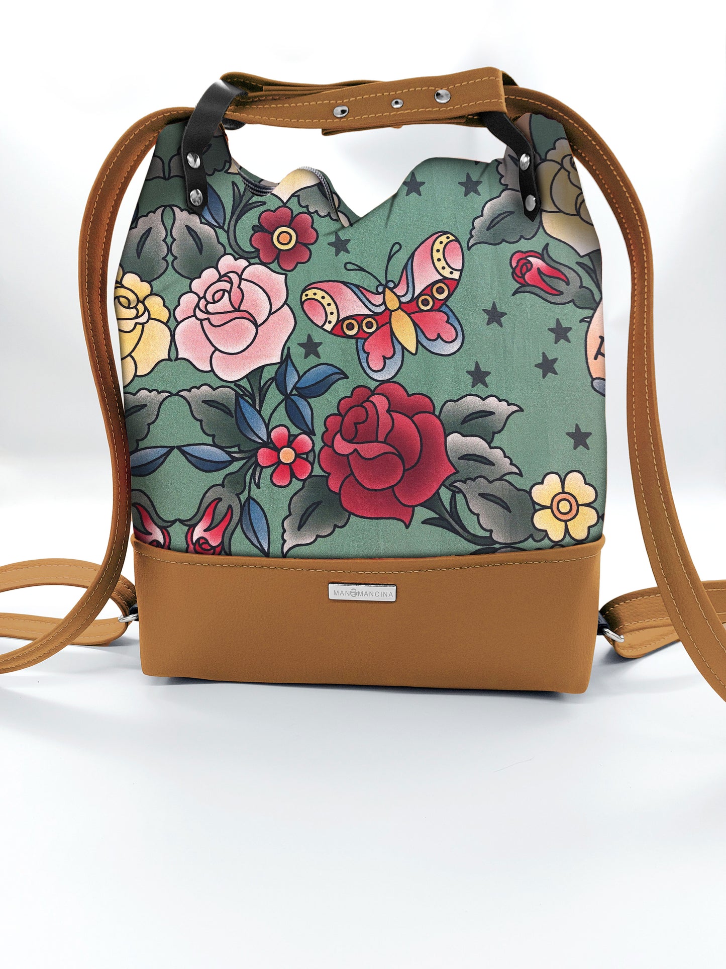 BORSA/ZAINO "BETTA" 2 IN 1 - CUOIO / true love verde