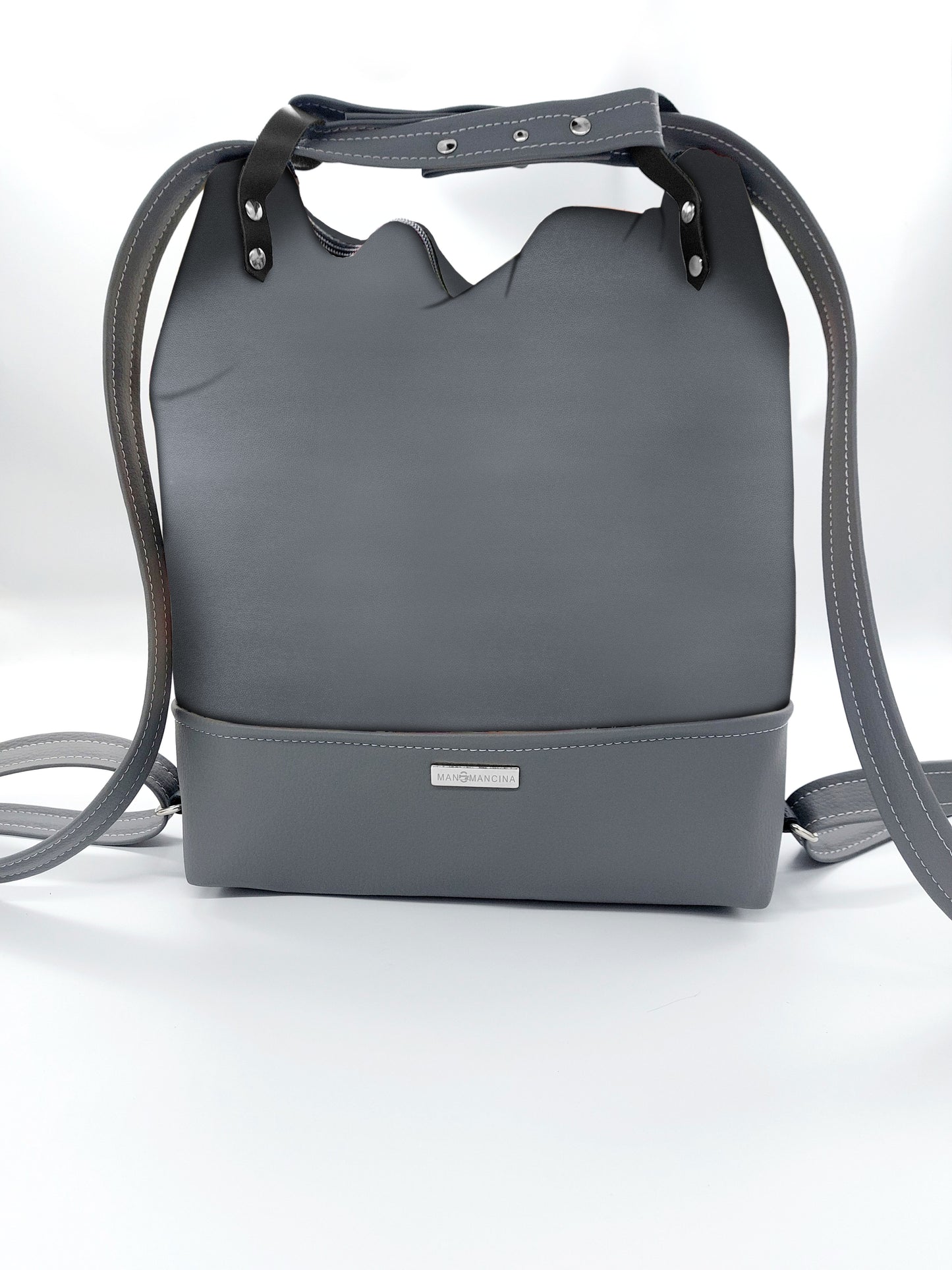 BORSA/ZAINO "BETTA" 2 IN 1 - GRIGIO tinta unita