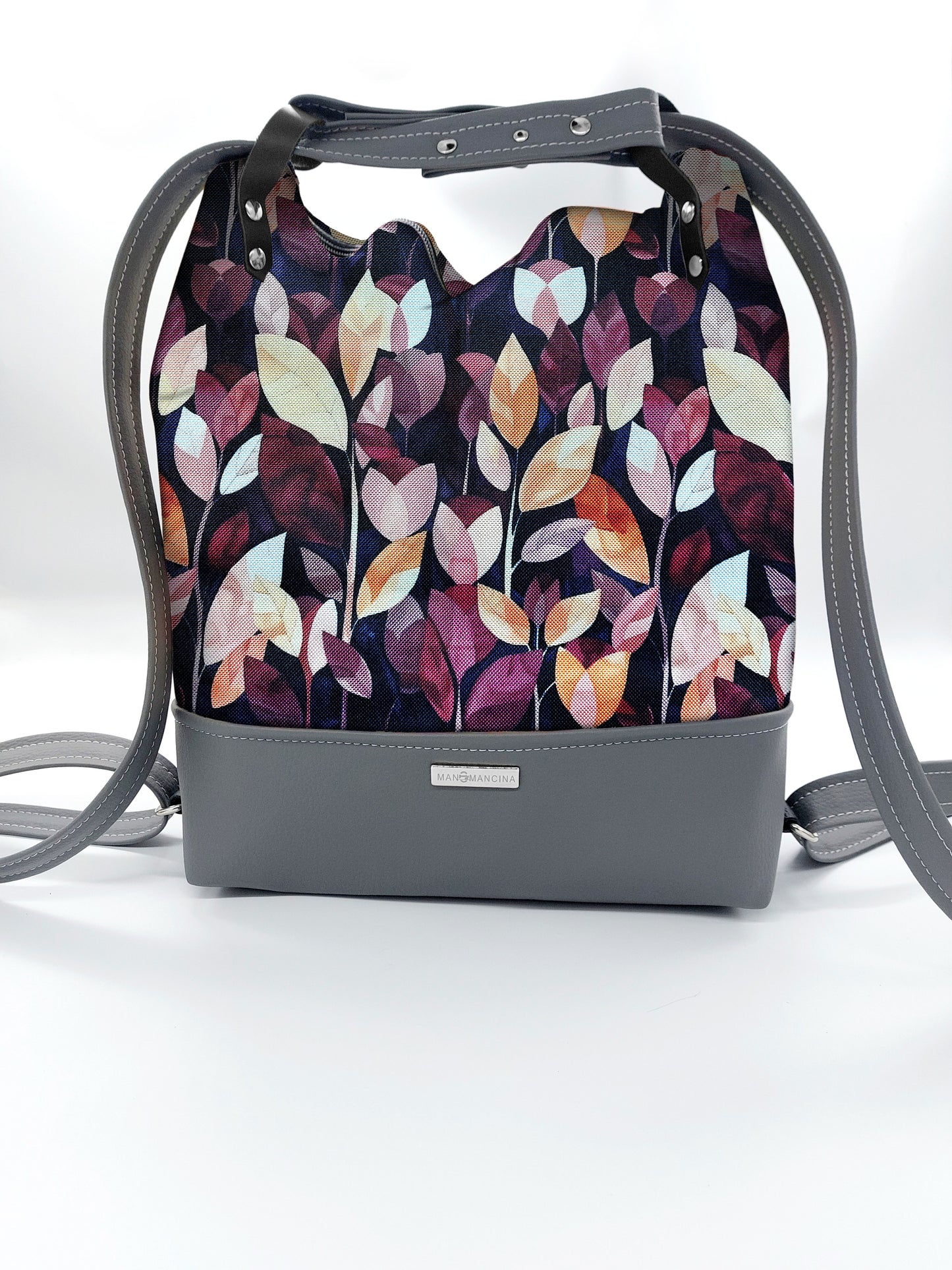 BORSA/ZAINO "BETTA" 2 IN 1 - GRIGIO / autunno