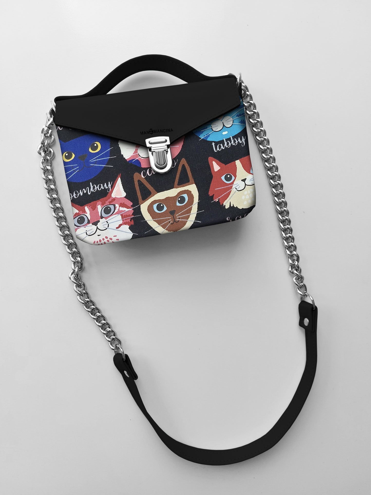 BORSETTA nero/gatti