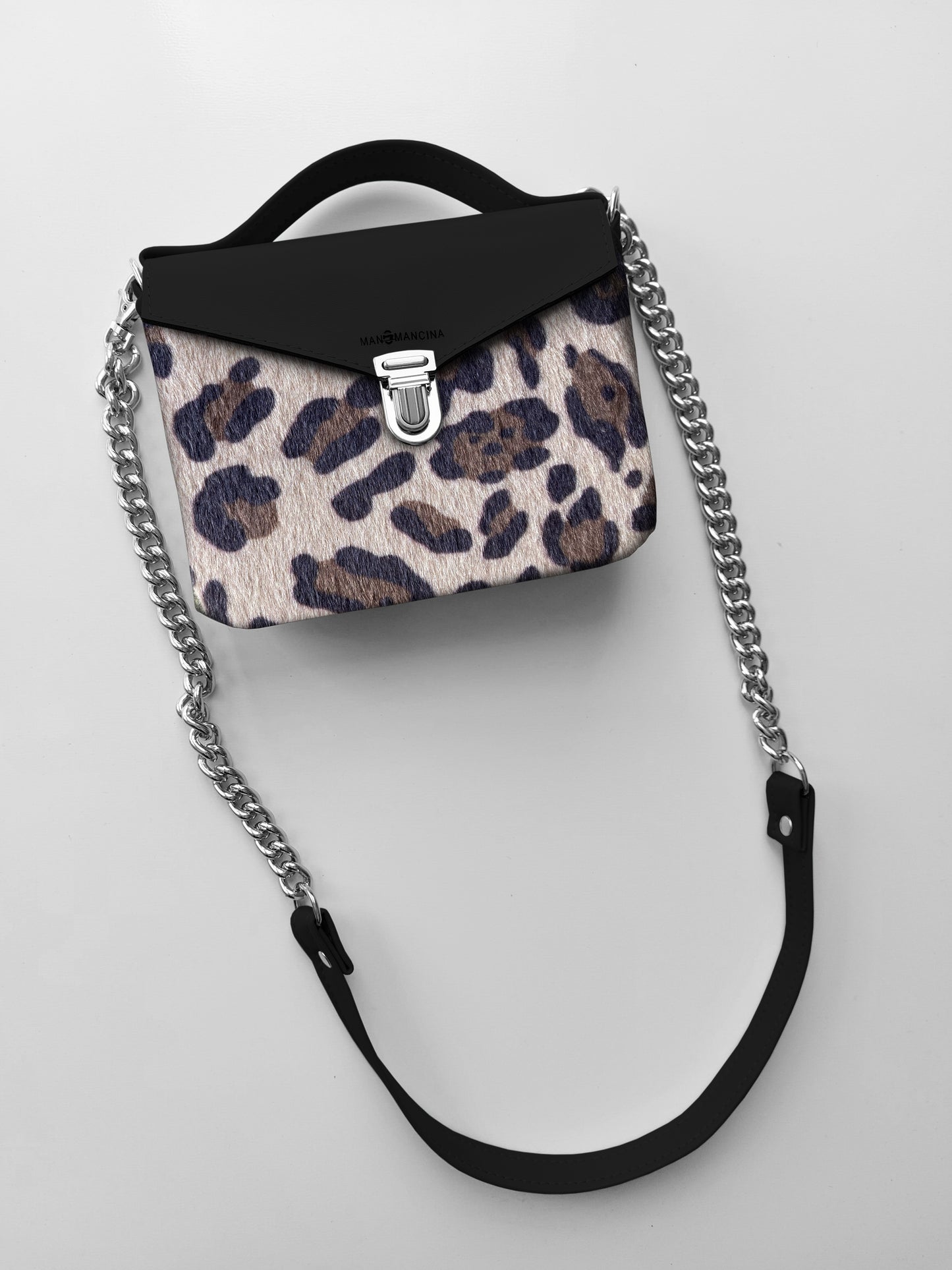 BORSETTA nero/animalier