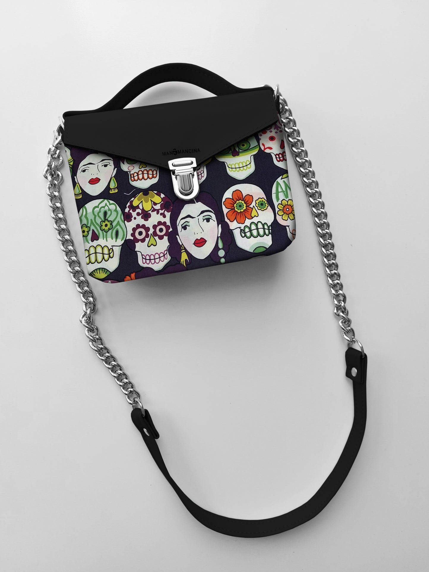 BORSETTA nero/ teschi frida