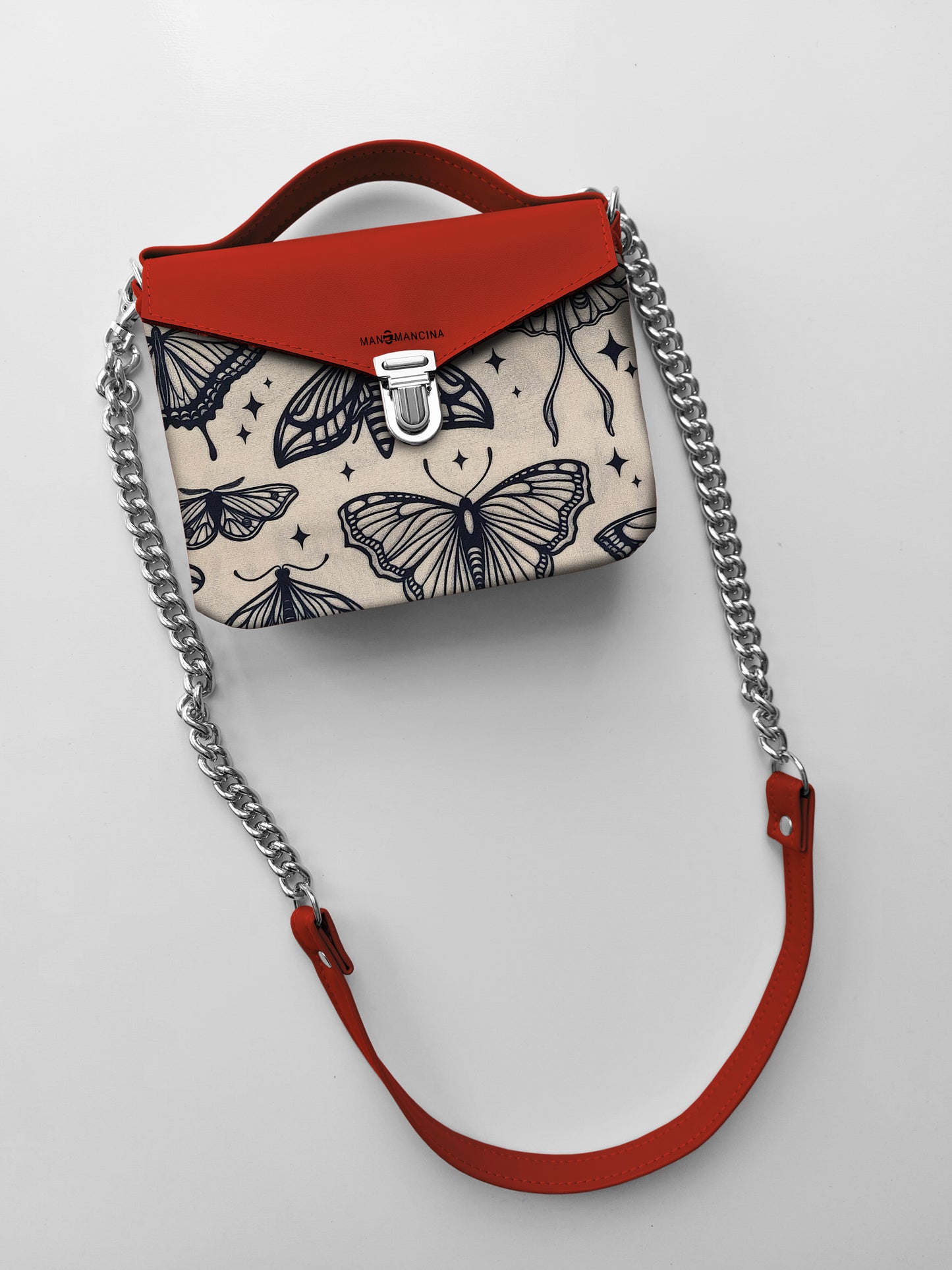 BORSETTA rosso/butterfly beige