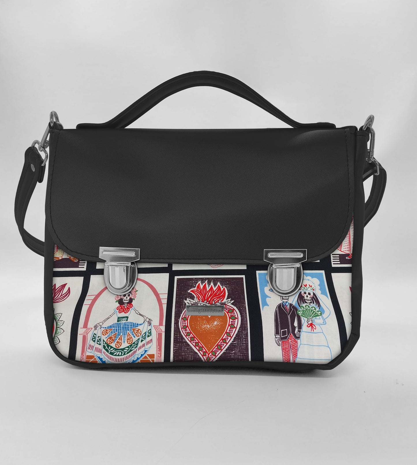 "DOTTY" VEGAN maxi SIMILPELLE nero/ex voto nero