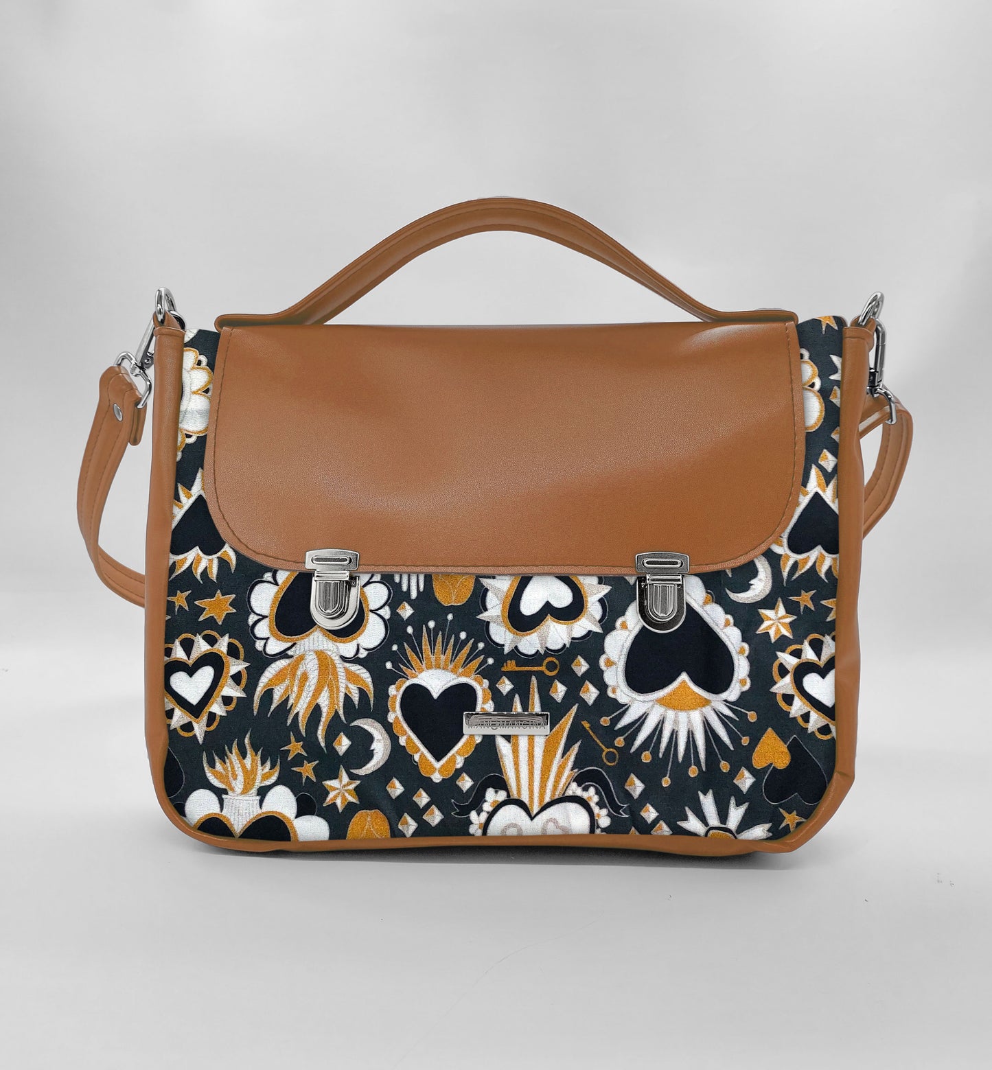 "DOTTY" VEGAN midi SIMILPELLE cuoio/tutte le fantasie