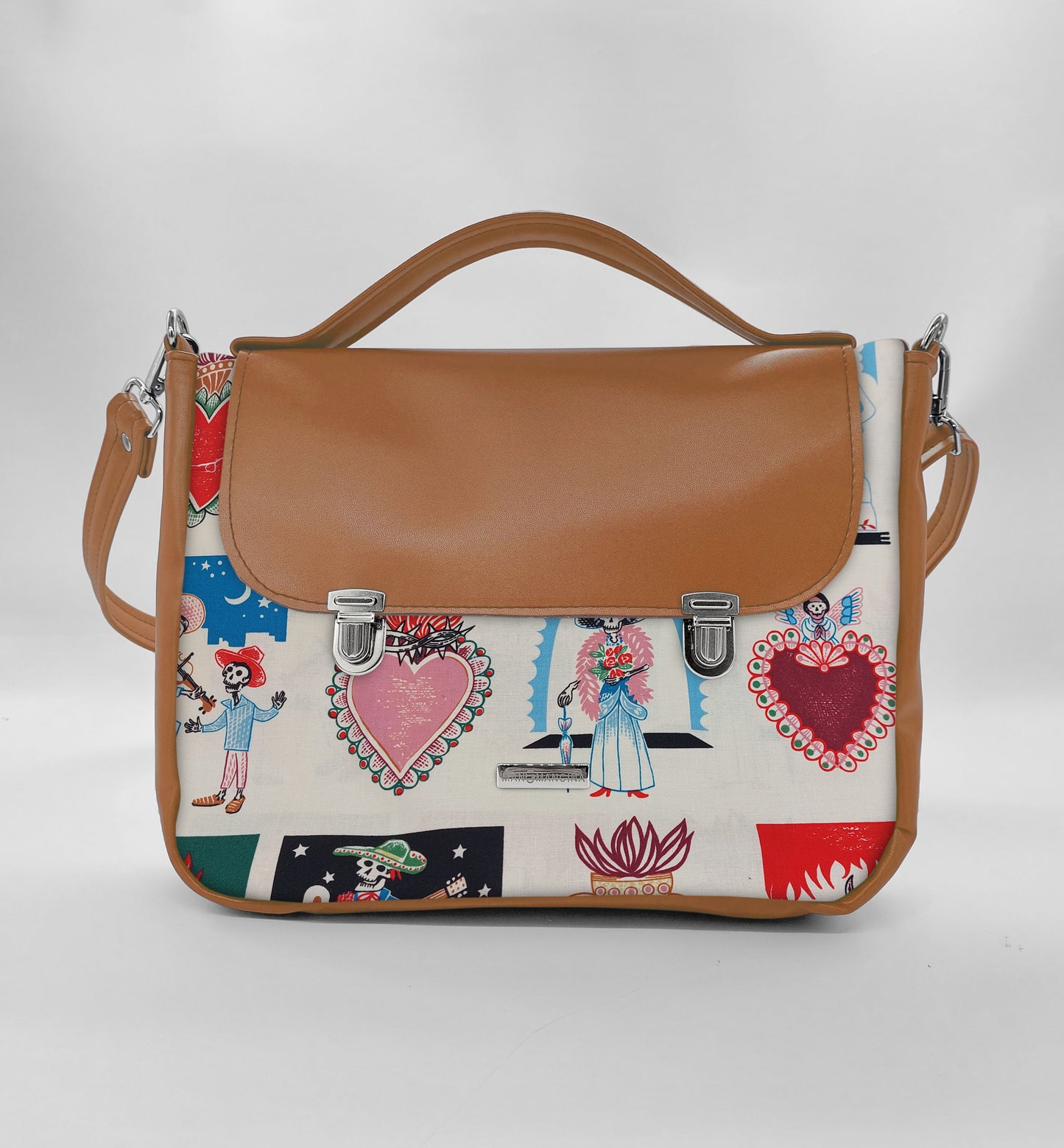 "DOTTY" VEGAN midi SIMILPELLE cuoio/tutte le fantasie