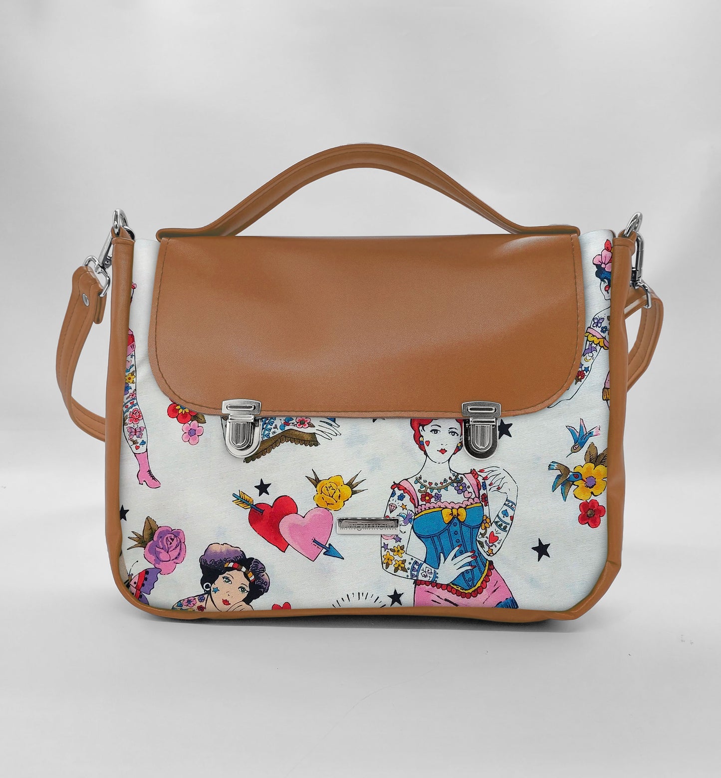 "DOTTY" VEGAN midi SIMILPELLE cuoio/tutte le fantasie