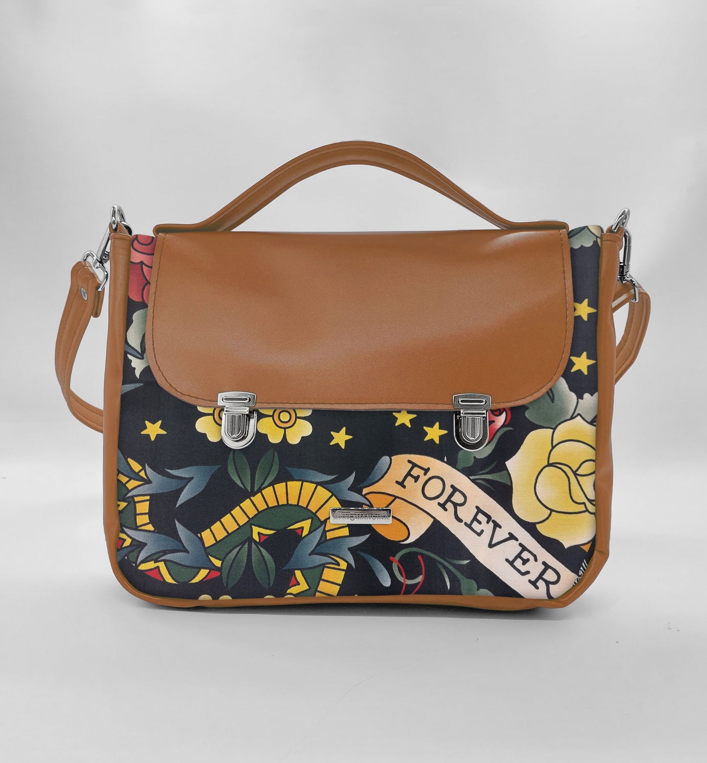 "DOTTY" VEGAN midi SIMILPELLE cuoio/tutte le fantasie