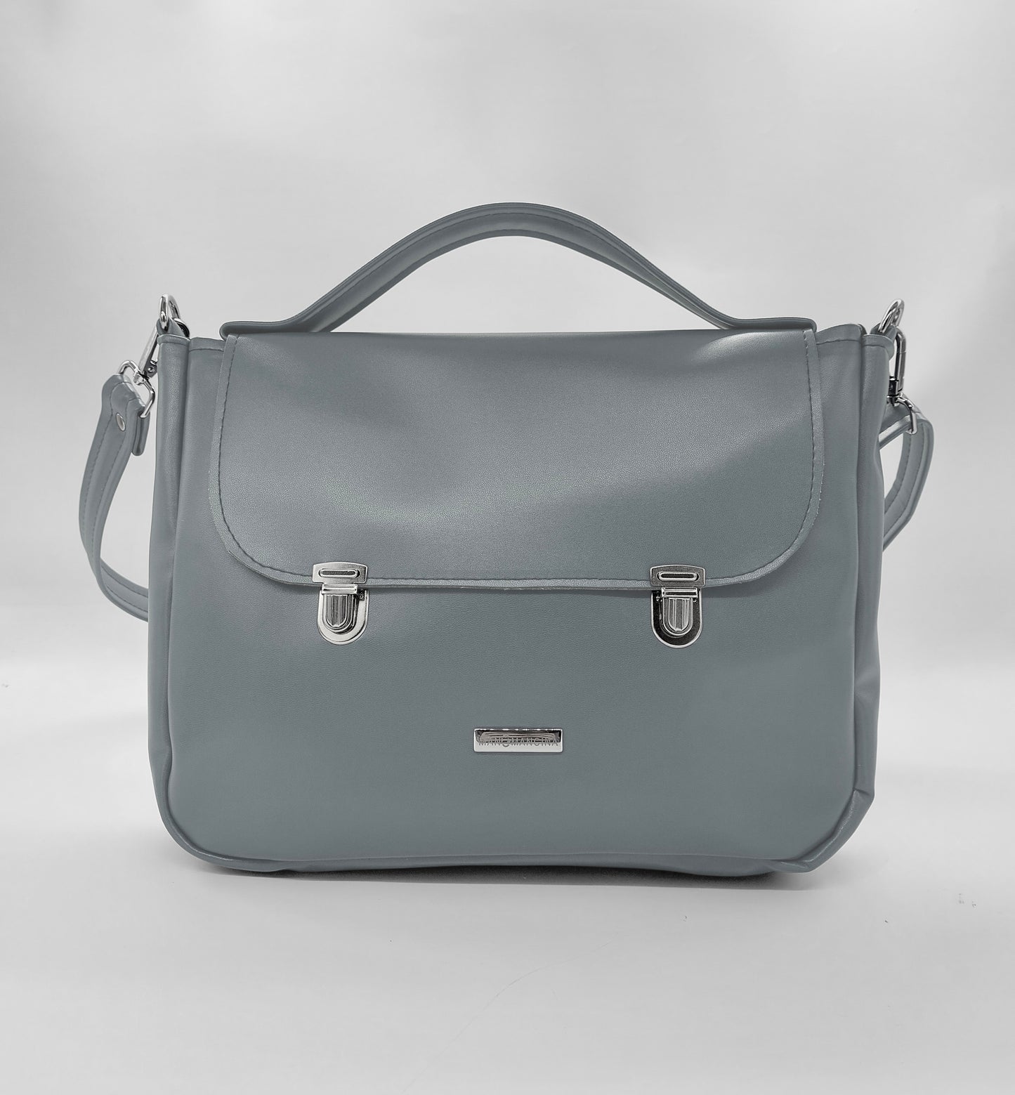 "DOTTY" VEGAN midi SIMILPELLE grigio