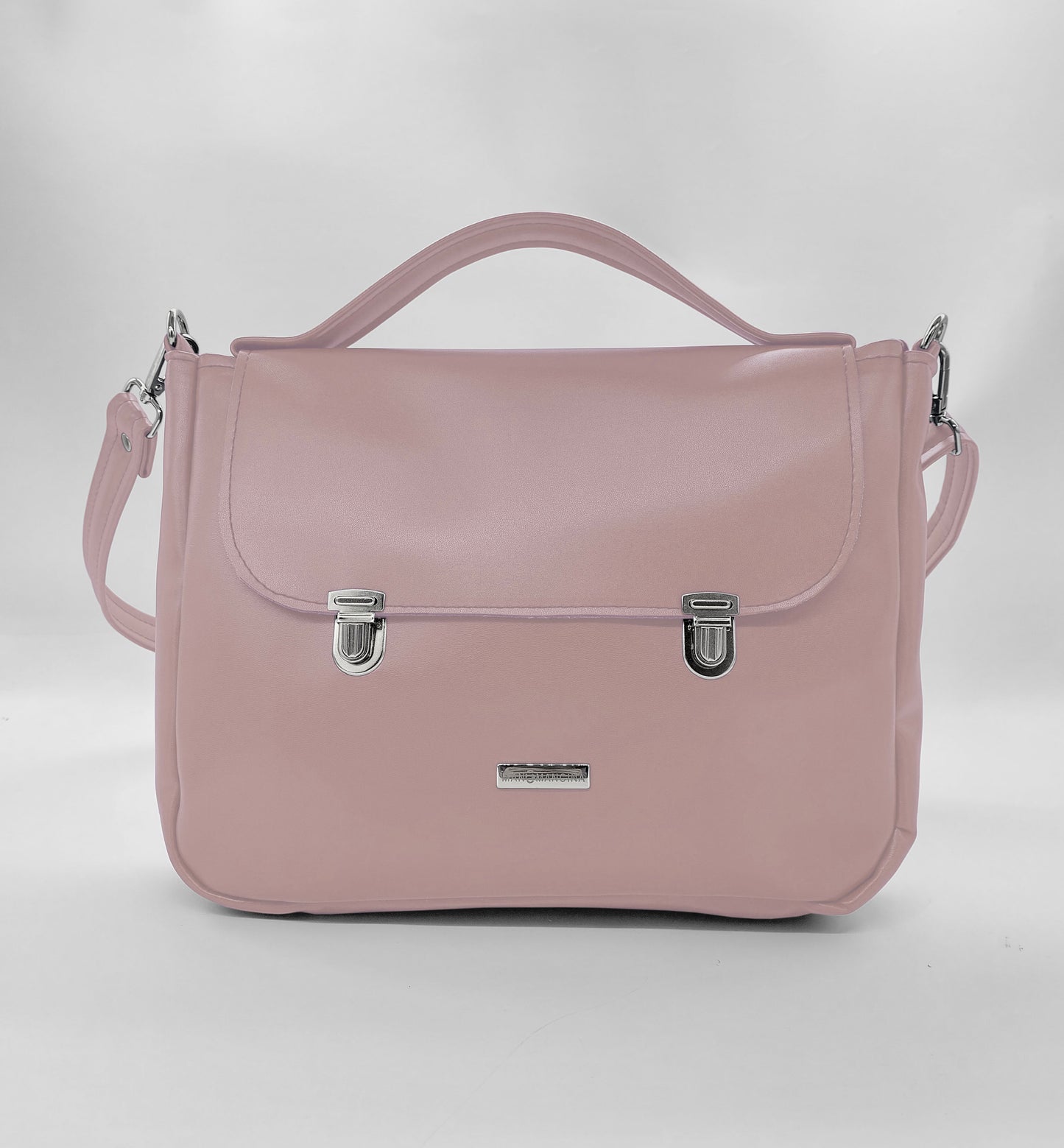 "DOTTY" VEGAN midi SIMILPELLE rosa antico
