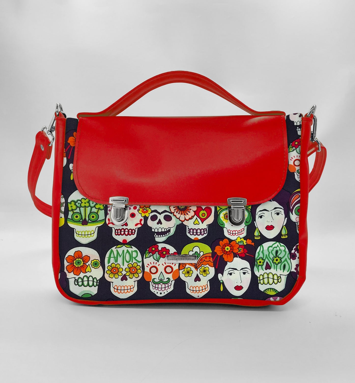 "DOTTY" VEGAN midi SIMILPELLE rosso/tutte le fantasie