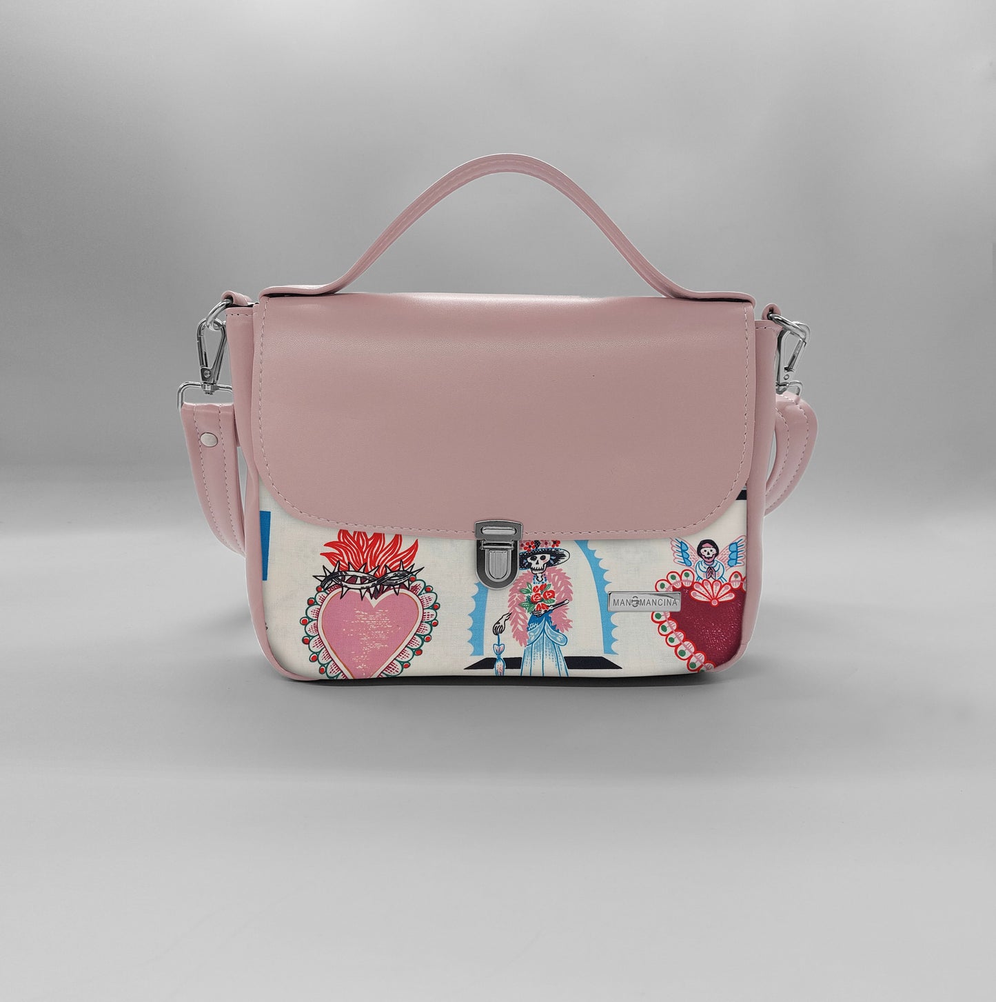 "DOTTY" VEGAN mini SIMILPELLE rosa antico / ex voto beige
