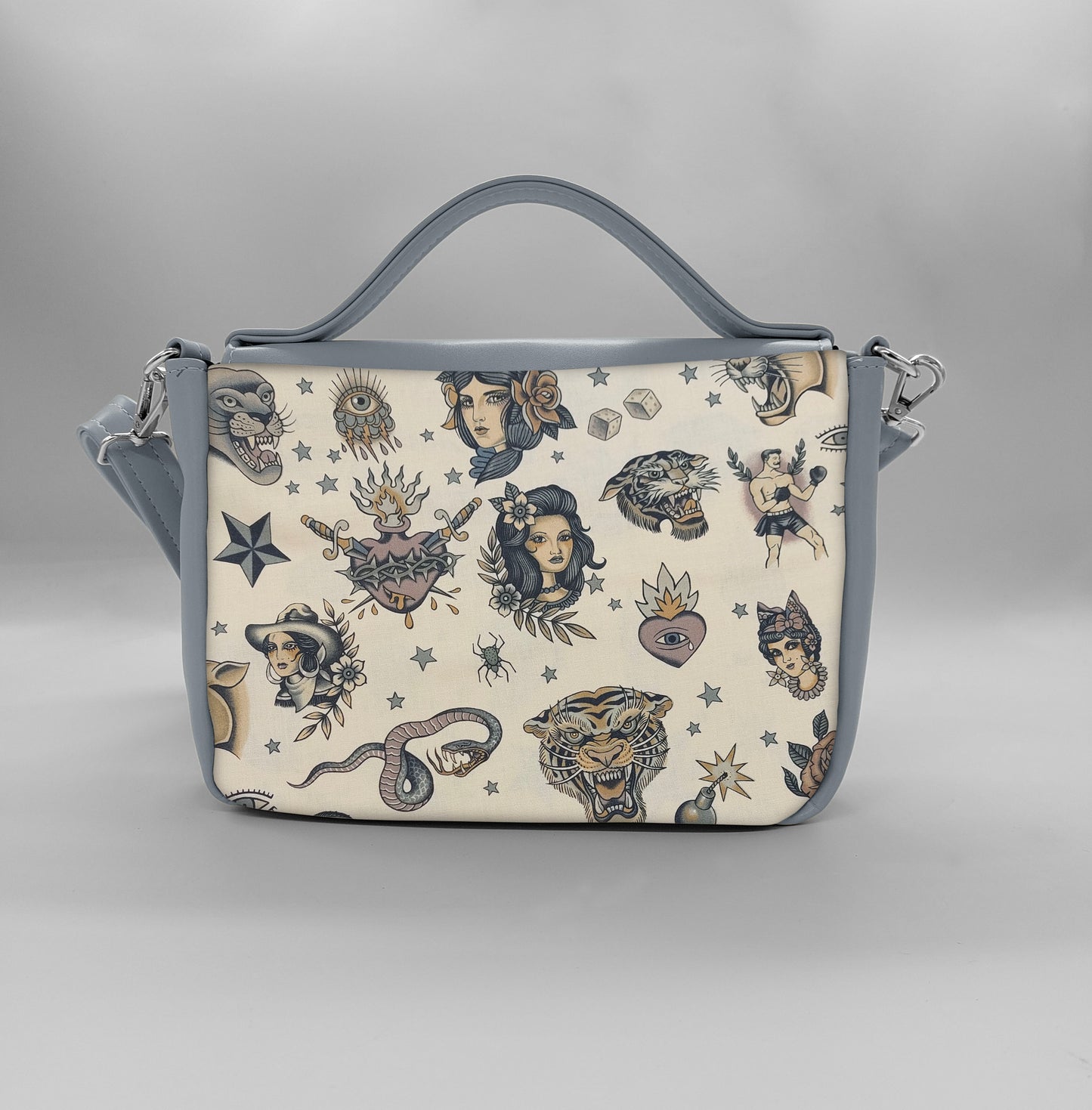 "DOTTY" VEGAN mini SIMILPELLE grigio / tattoo beige