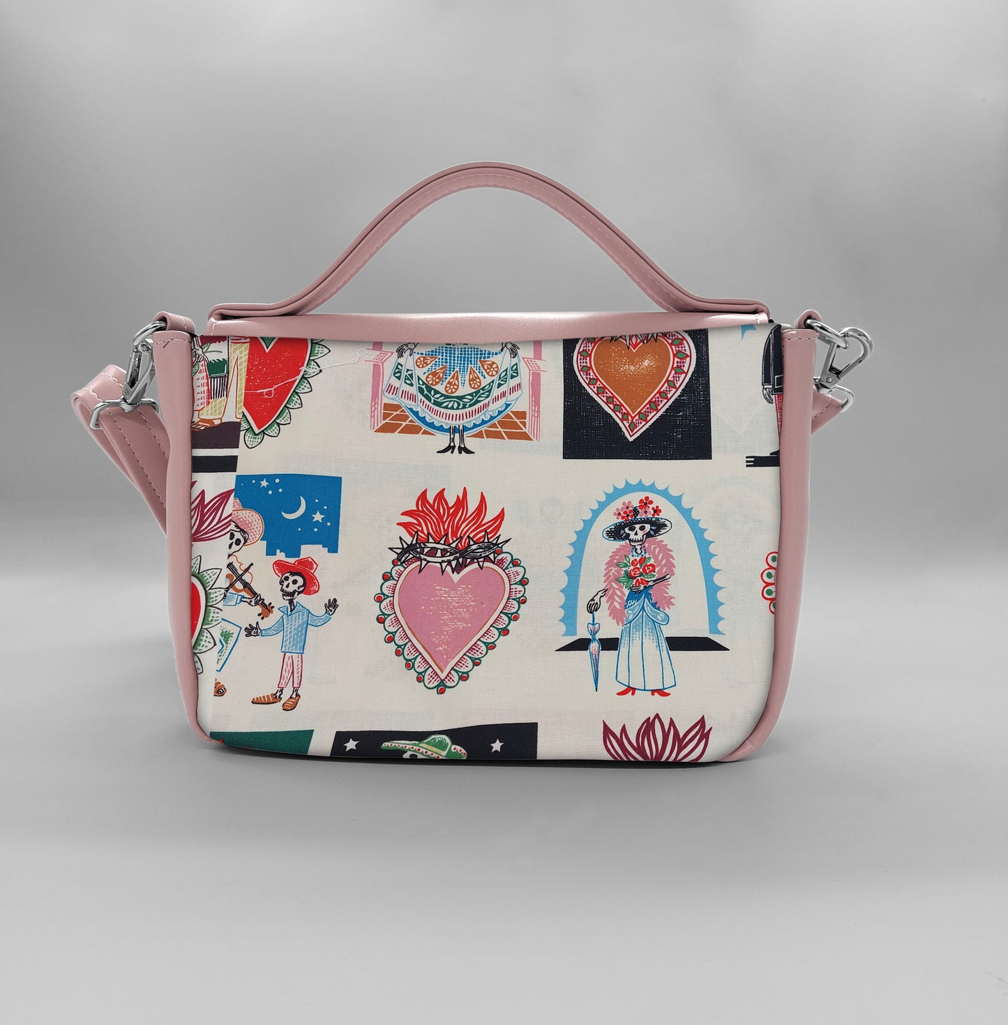 "DOTTY" VEGAN mini SIMILPELLE rosa antico / ex voto beige