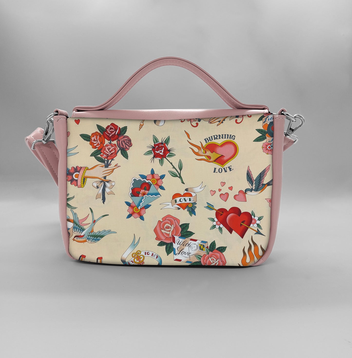 "DOTTY" VEGAN mini SIMILPELLE rosa antico / new love beige