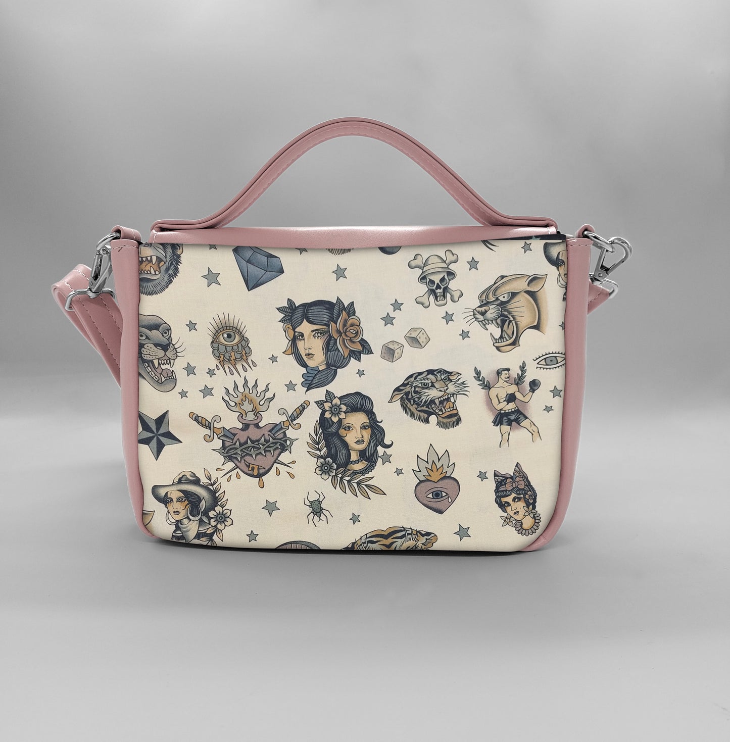 "DOTTY" VEGAN mini SIMILPELLE rosa antico / tattoo beige
