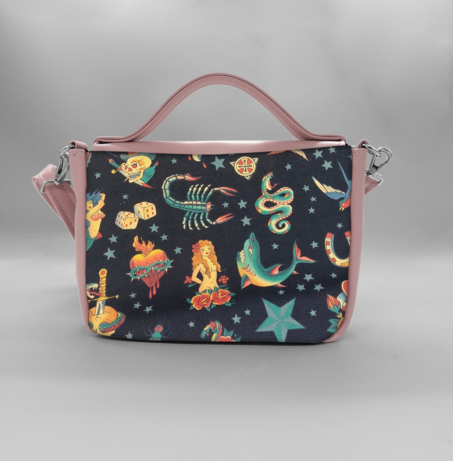 "DOTTY" VEGAN mini SIMILPELLE rosa antico / tattoo one