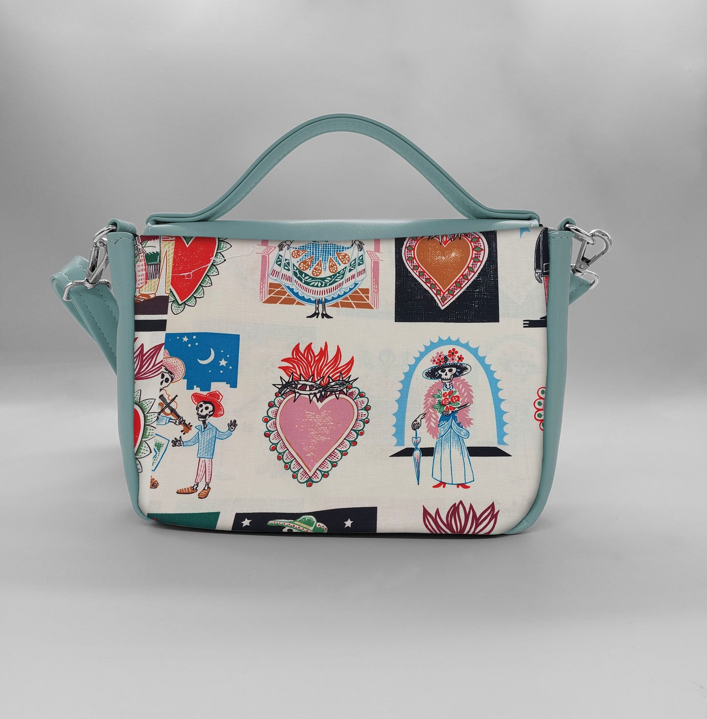 "DOTTY" VEGAN mini SIMILPELLE verde pastello/ex voto beige