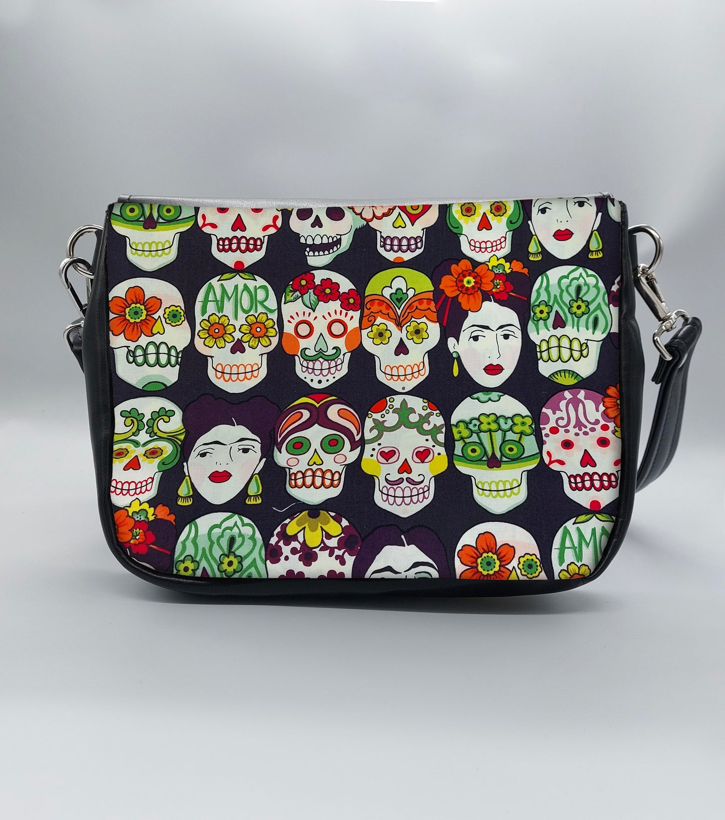 "DOTTY" VEGAN mini SIMILPELLE nera TESCHI FRIDA