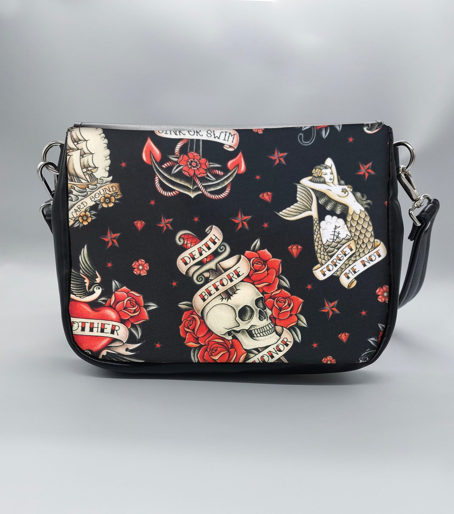 "DOTTY" VEGAN mini SIMILPELLE nera TATTOO MOTHER