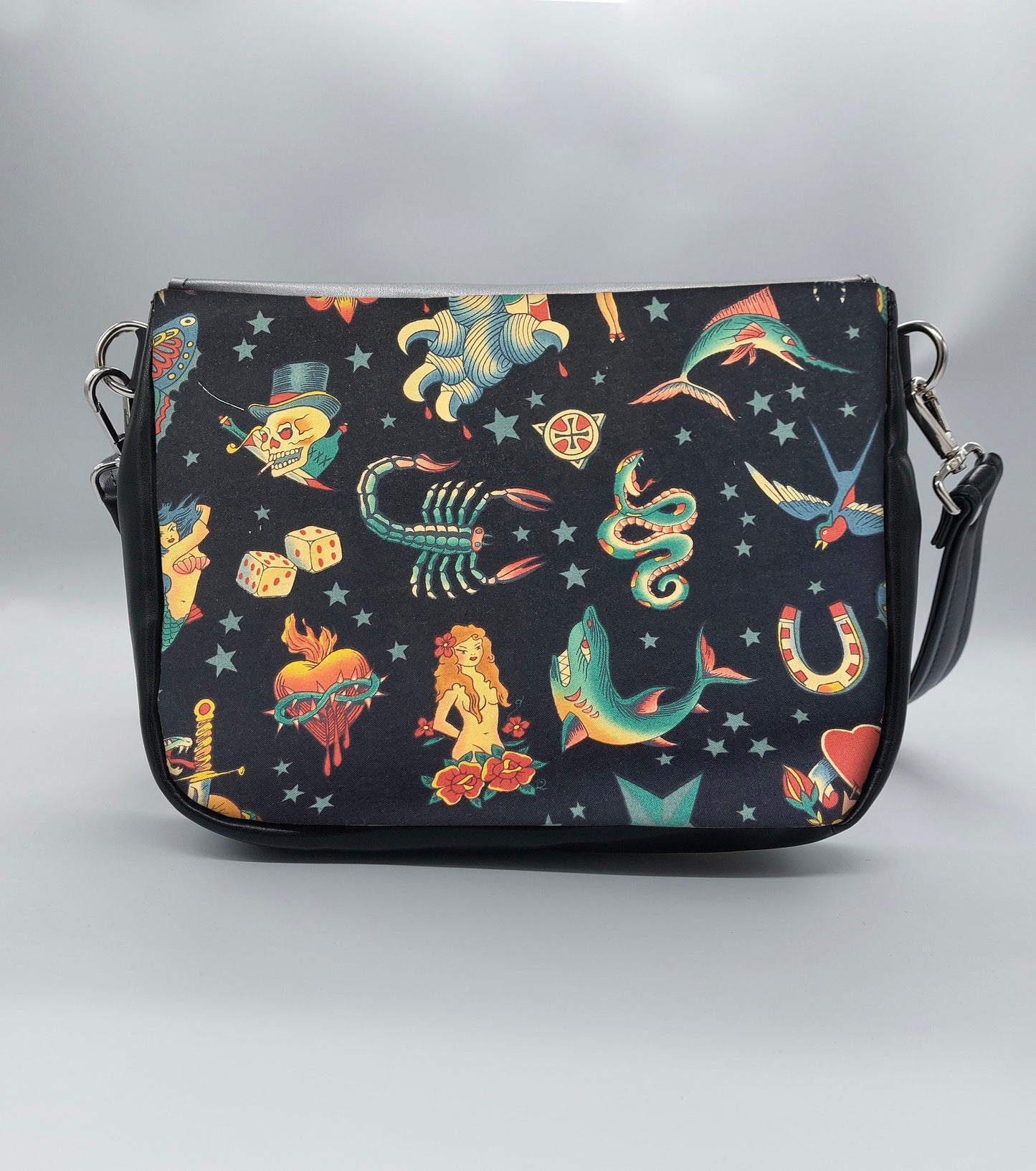 "DOTTY" VEGAN mini SIMILPELLE nera TATTOO ONE