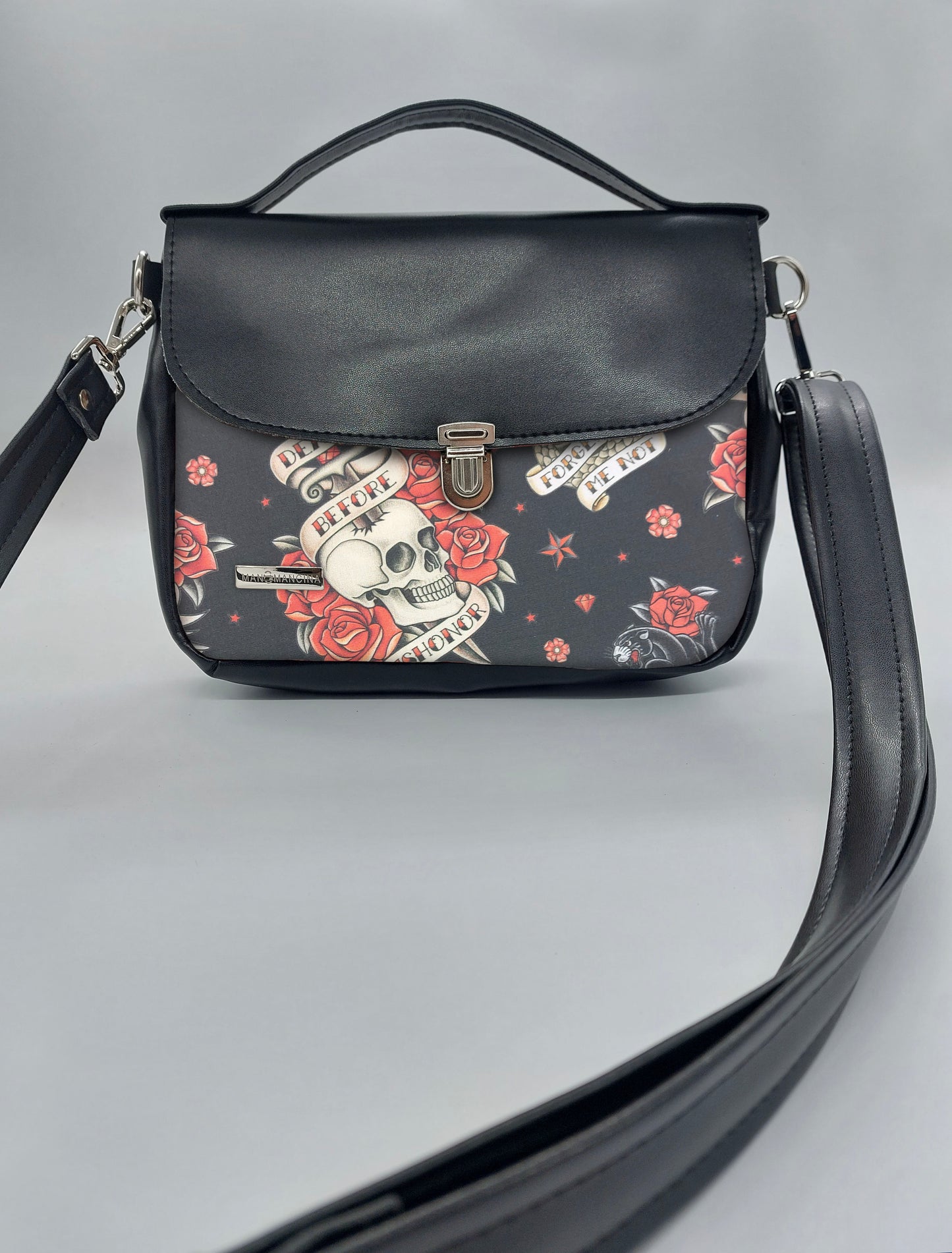 "DOTTY" VEGAN mini SIMILPELLE nera TATTOO MOTHER