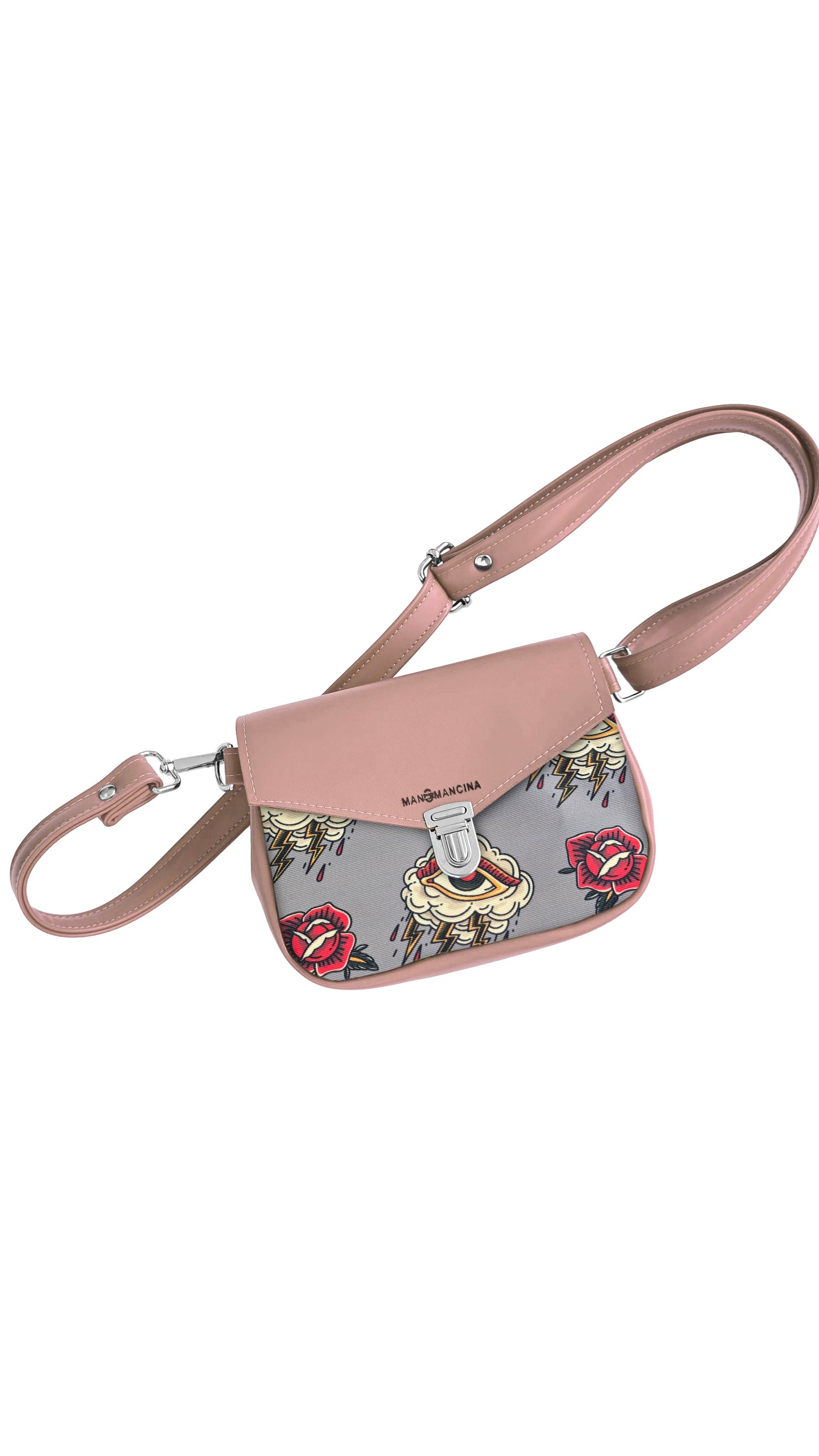 MARSUPIELLO large ROSA ANTICO / tattoo grigio