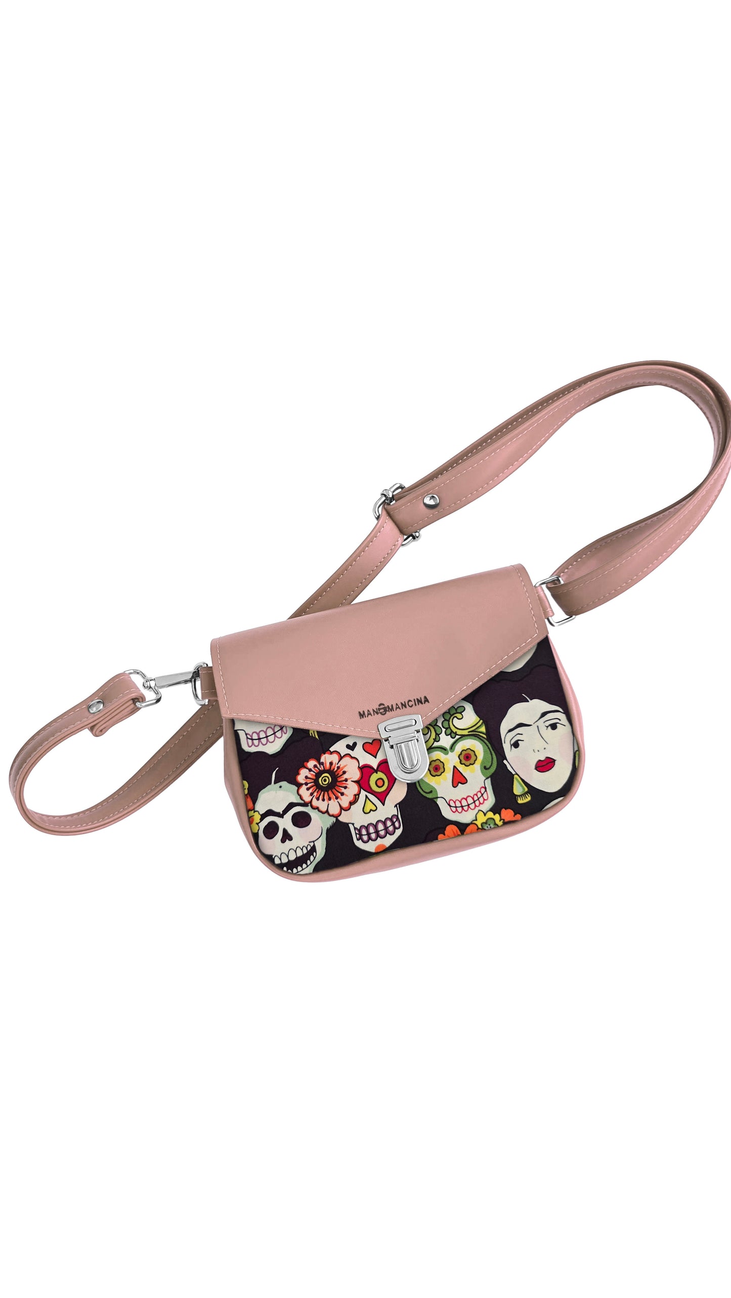 MARSUPIELLO large ROSA ANTICO / teschi Frida