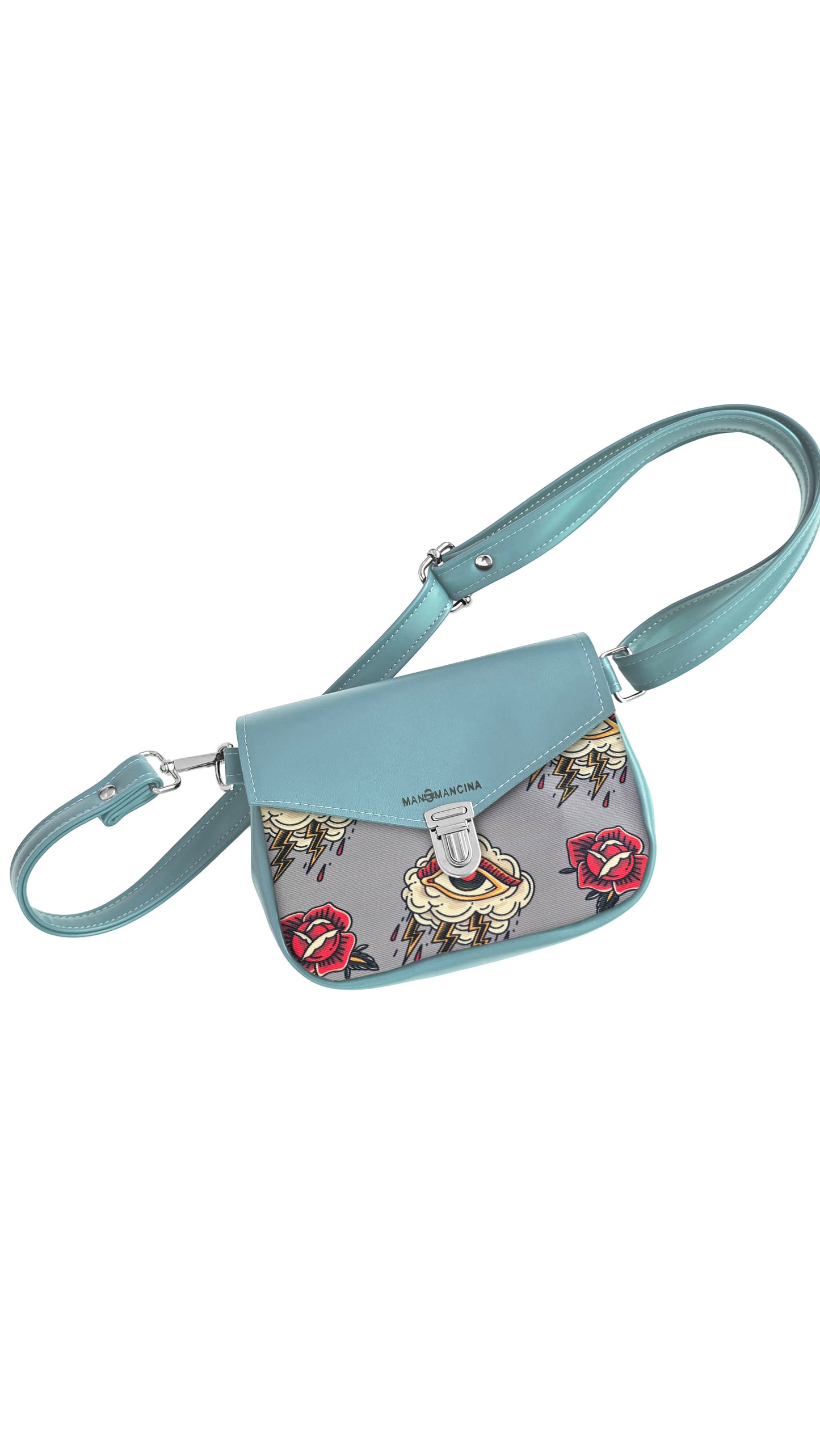 MARSUPIELLO large VERDE PASTELLO / TATTOO GRIGIO