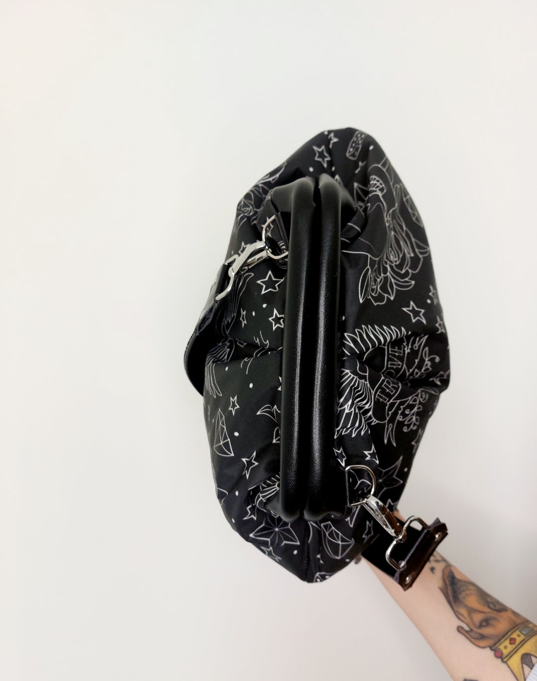 BORSA CLIC CLAC nero/tattoo nero