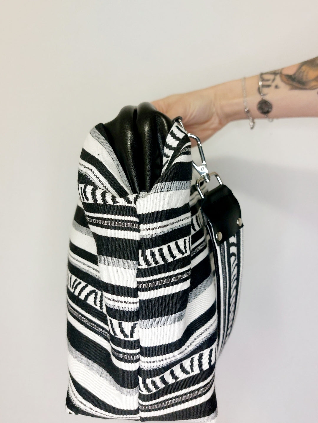 BORSA CLIC CLAC nero / righe
