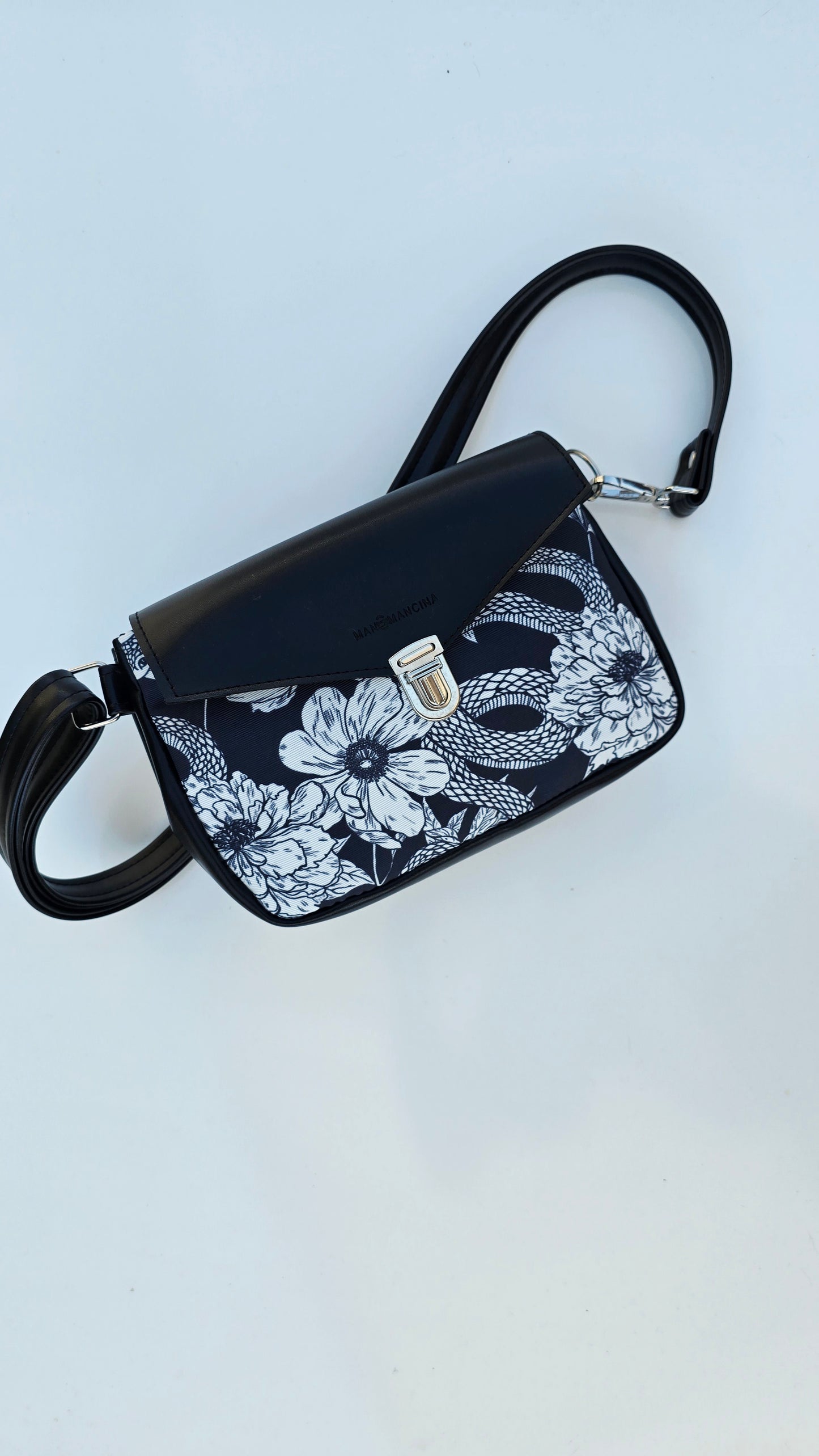 MARSUPIELLO large NERO / FIORI SERPENTI