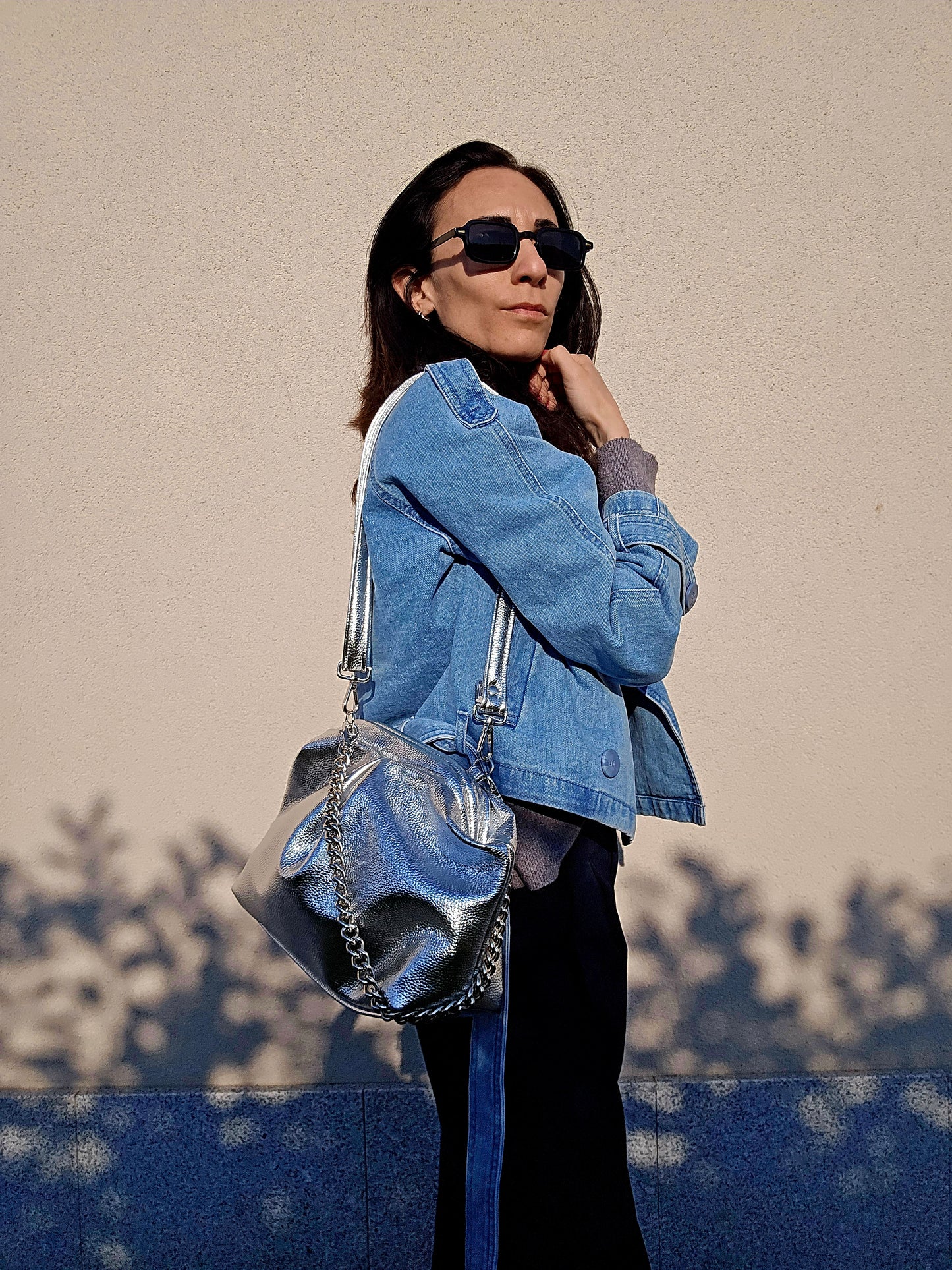 BORSA CLIC CLAC argento