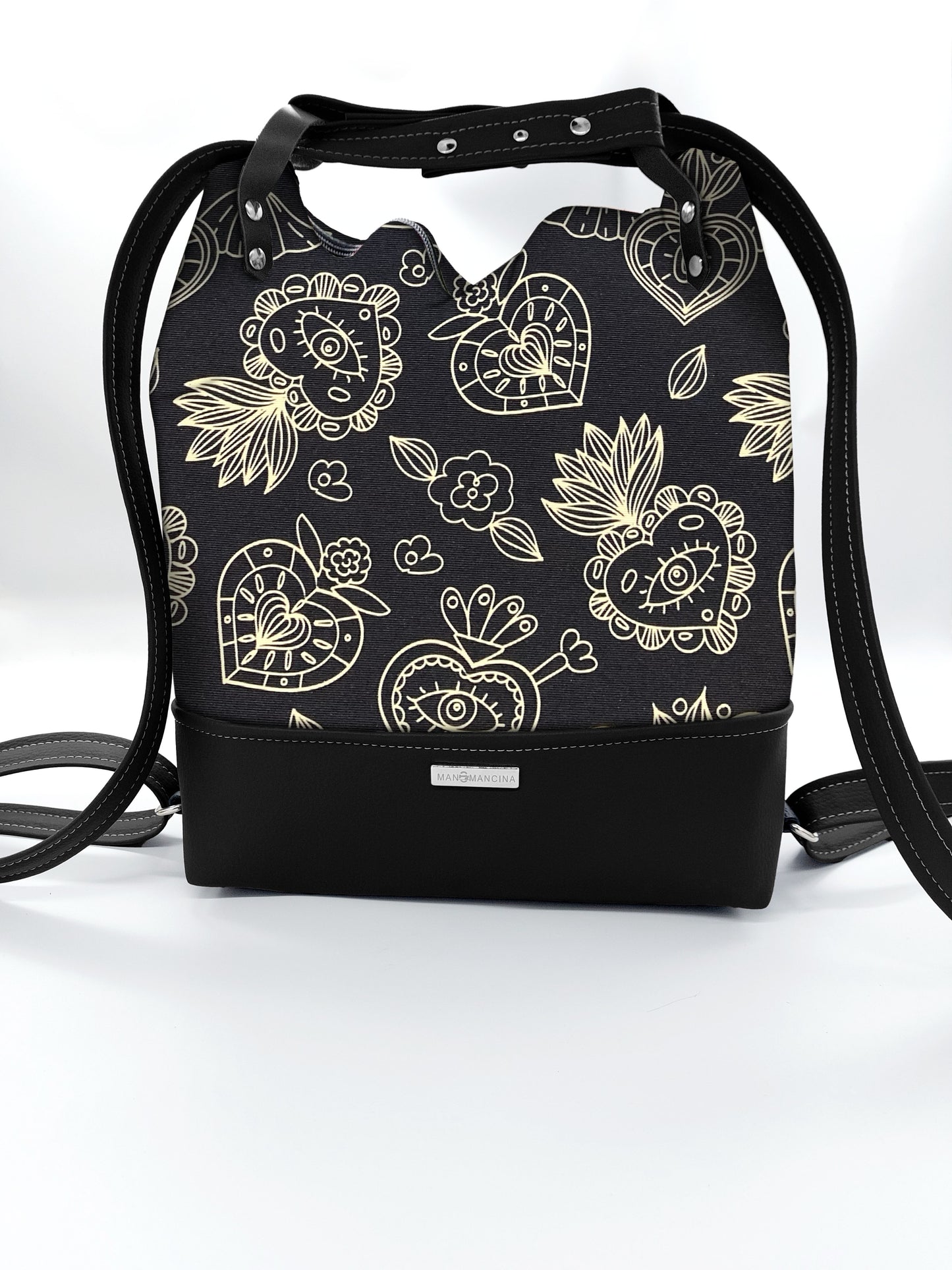 BORSA/ZAINO "BETTA" 2 IN 1 - NERO / ex voto nero