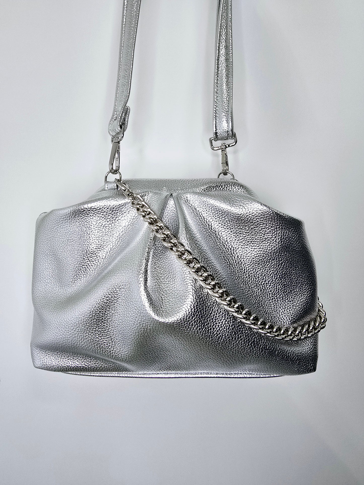 BORSA CLIC CLAC argento