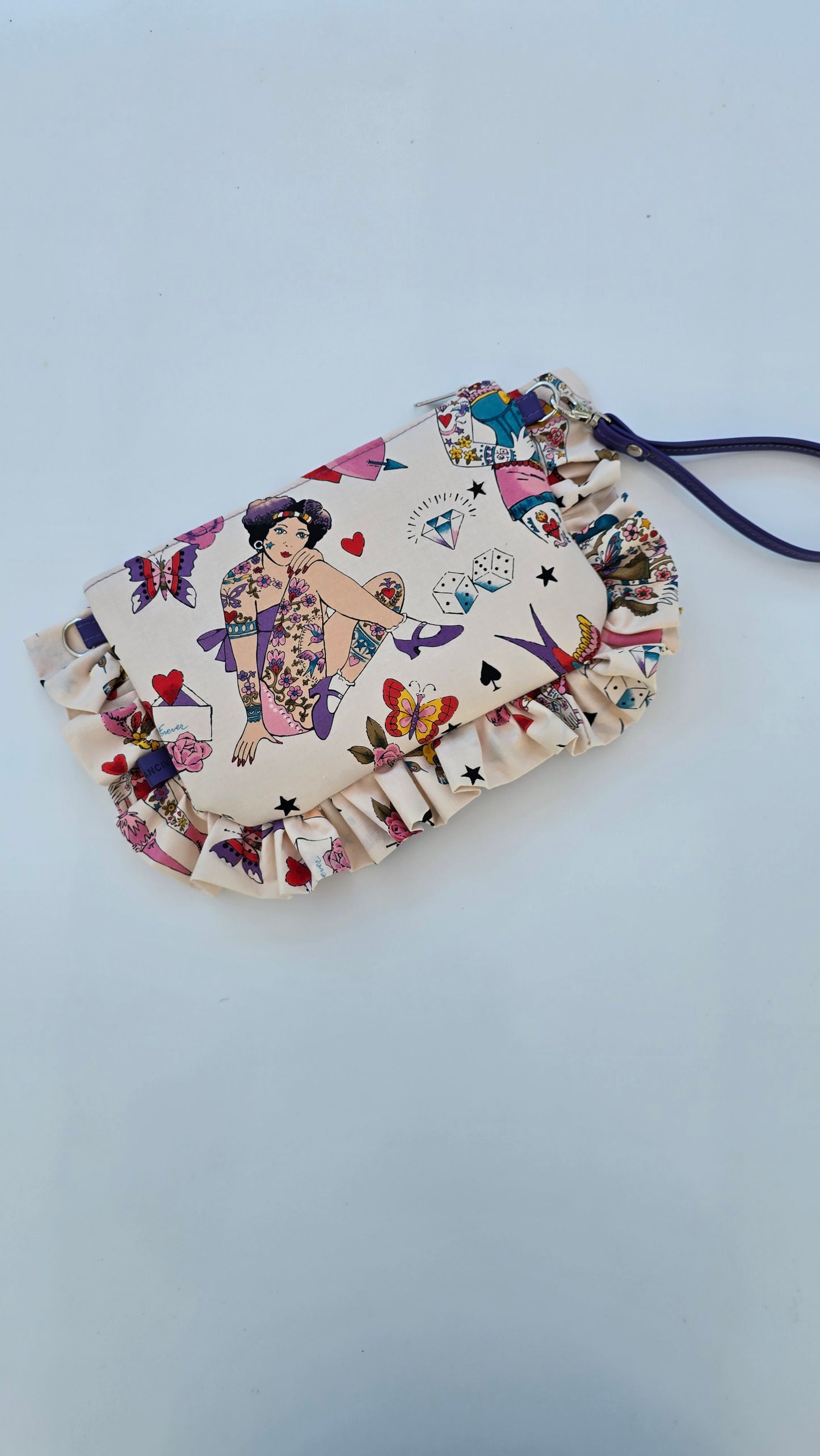 "MIRTA" pochette con rouches DONNE TATTOO