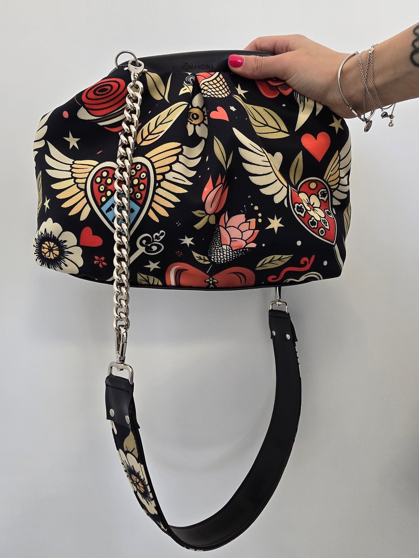 BORSA CLIC CLAC nero / tattoo love
