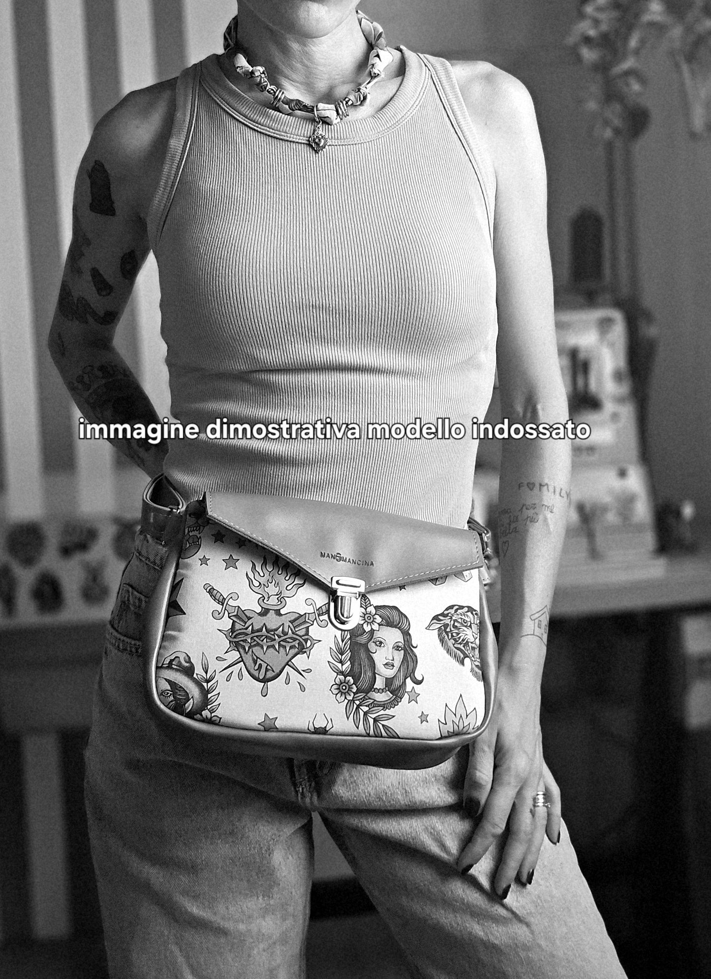 MARSUPIELLO large ROSA ANTICO / love tattoo