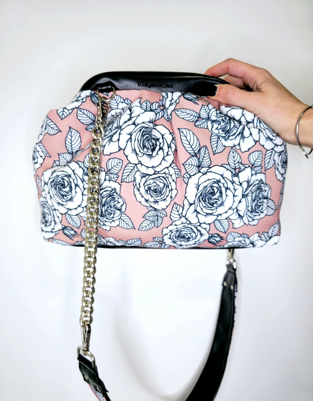 BORSA CLIC CLAC nero / rose