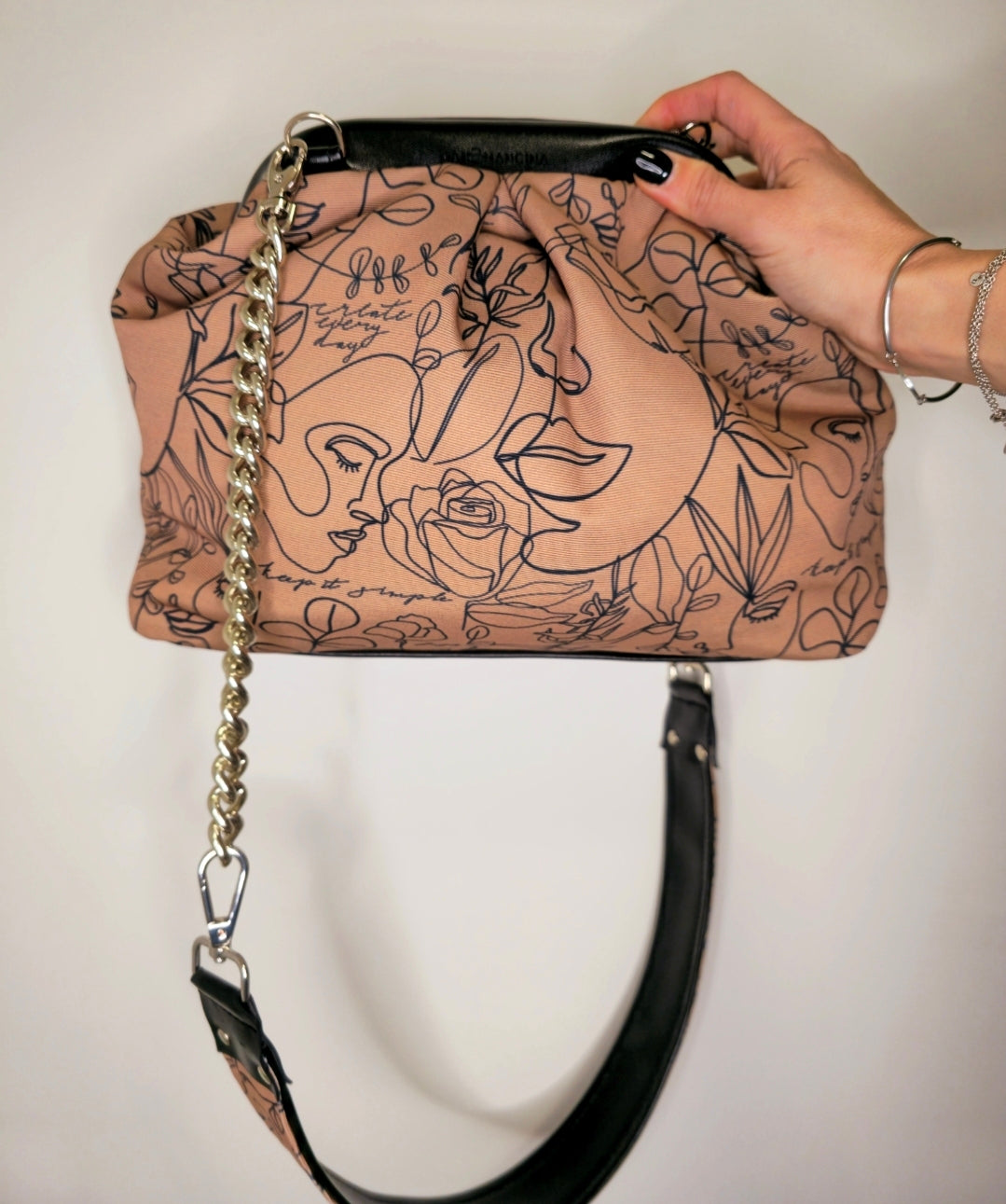 BORSA CLIC CLAC nero / mocha viso