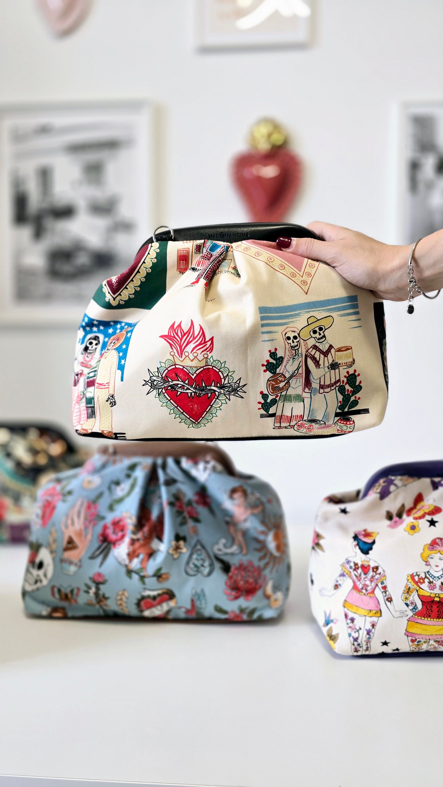 BORSA CLIC CLAC tracolla regolabile nero/ex voto