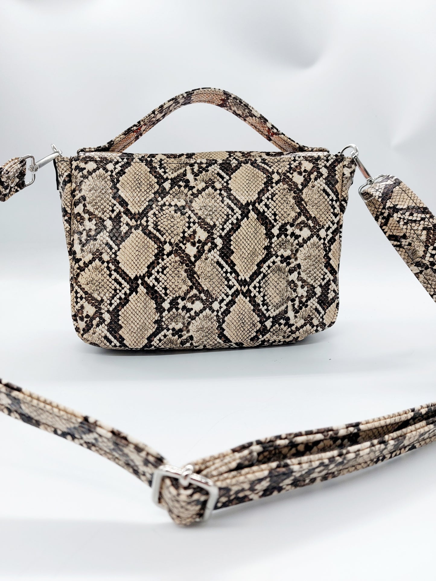 "DOTTY" VEGAN mini SIMILPELLE PITONE Beige