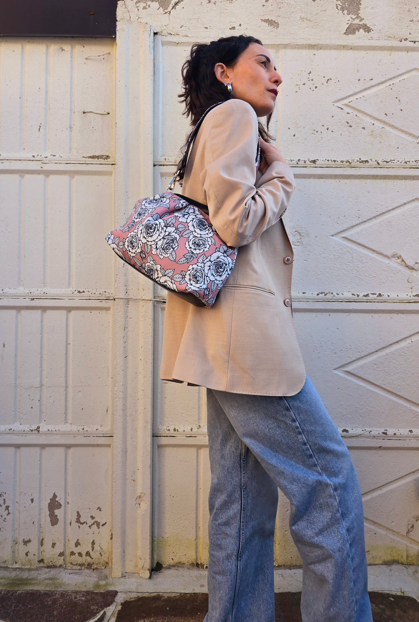 BORSA CLIC CLAC nero / rose