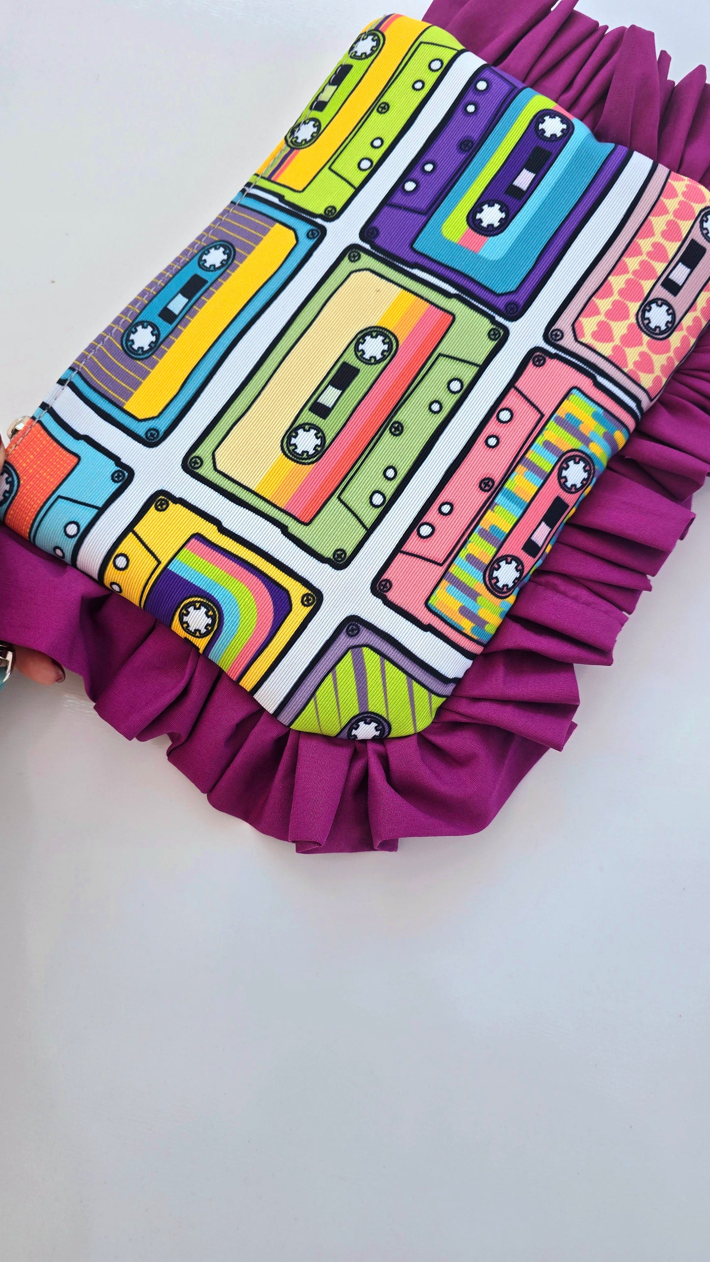 "MIRTA" pochette con rouches musicassette