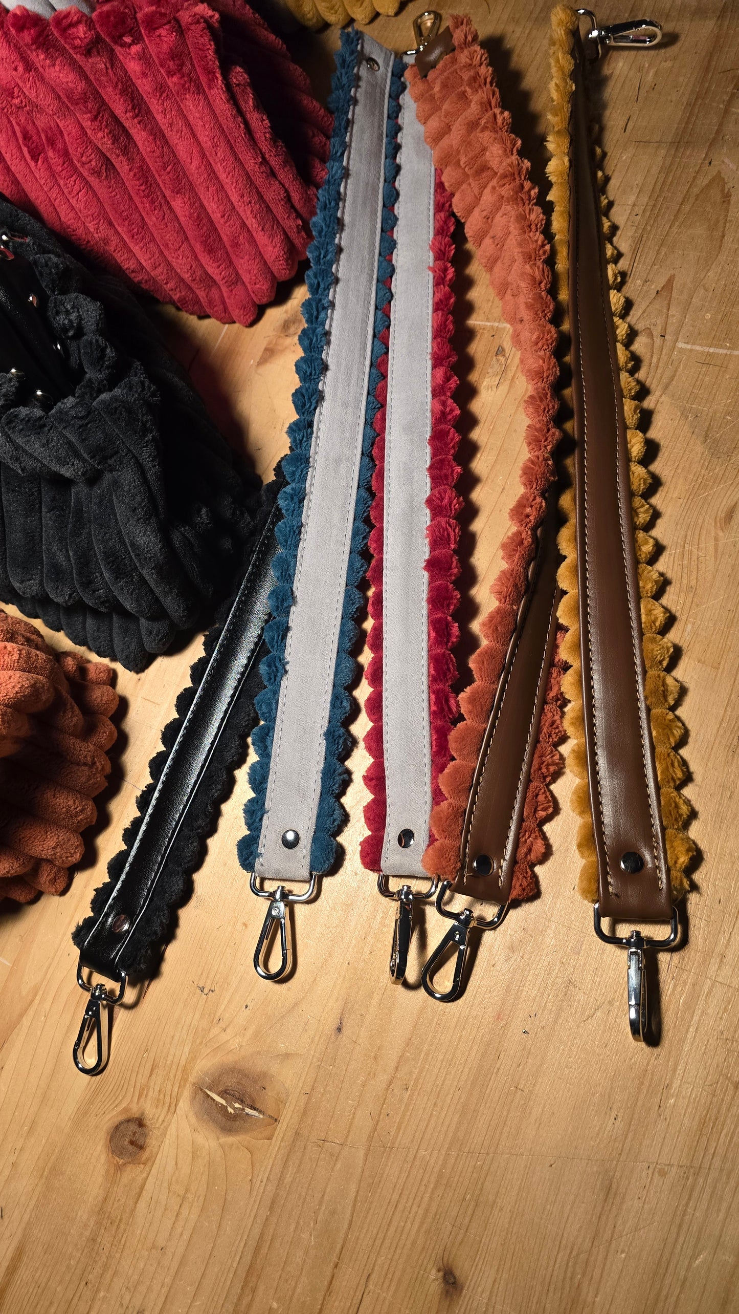 BORSA CLIC CLAC VELLUTO COSTONI mattone/cuoio